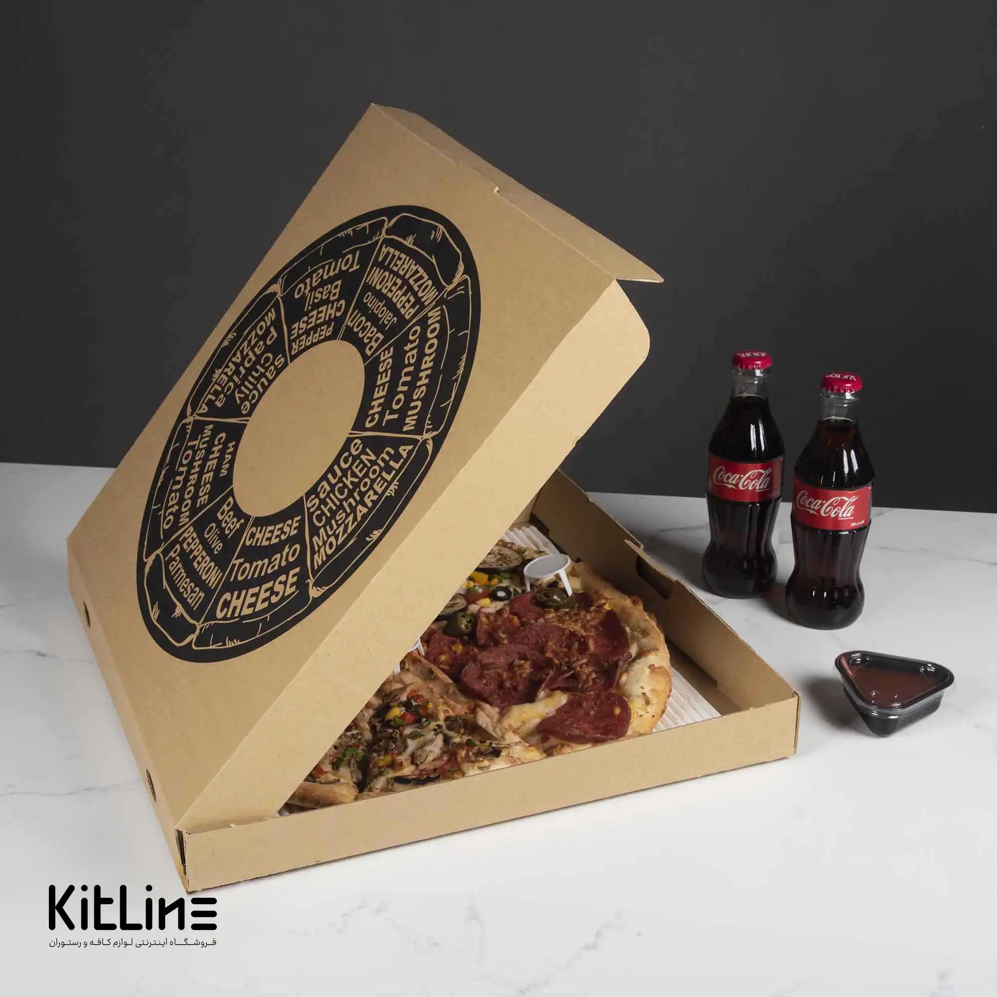جعبه پیتزا کاغذی ایفلوت ۴۰ سانتیمتری (کارتن ۱۰۰ عددی) - تصویر 5