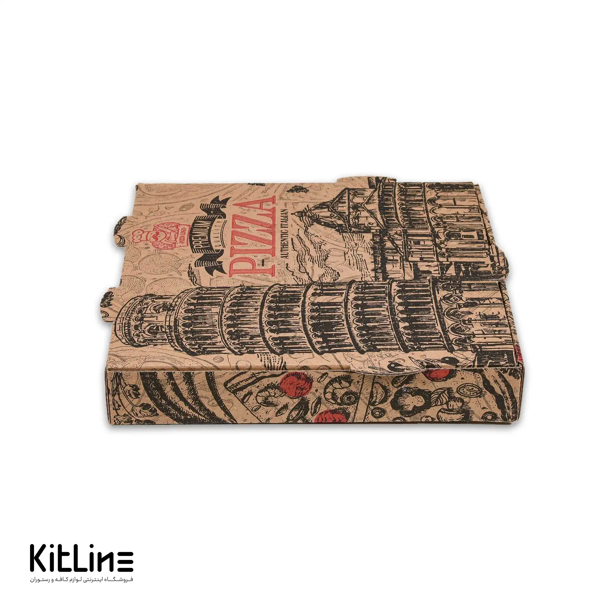 جعبه پیتزا کاغذی طرح پیزا ۲۴ سانتیمتری (کارتن ۱۰۰ عددی) - تصویر 2