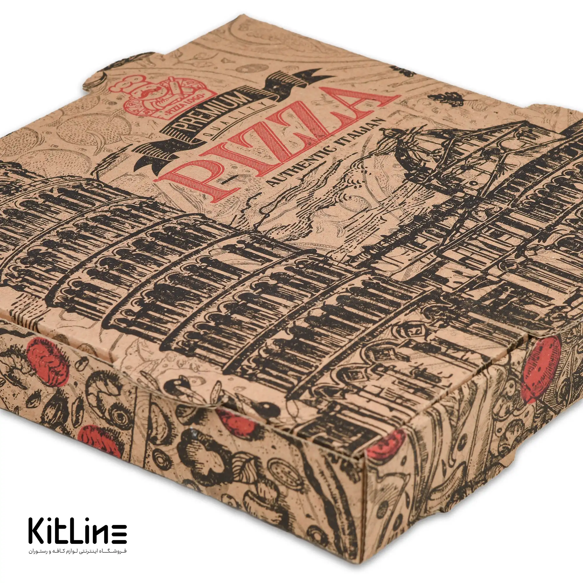 جعبه پیتزا کاغذی طرح پیزا ۲۴ سانتیمتری (کارتن ۱۰۰ عددی) - تصویر 3