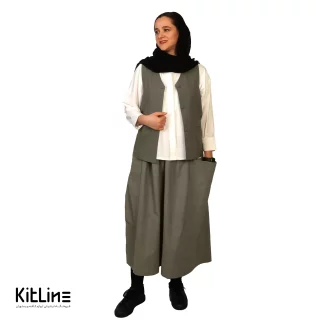 دامن دوجیب سبز S.R