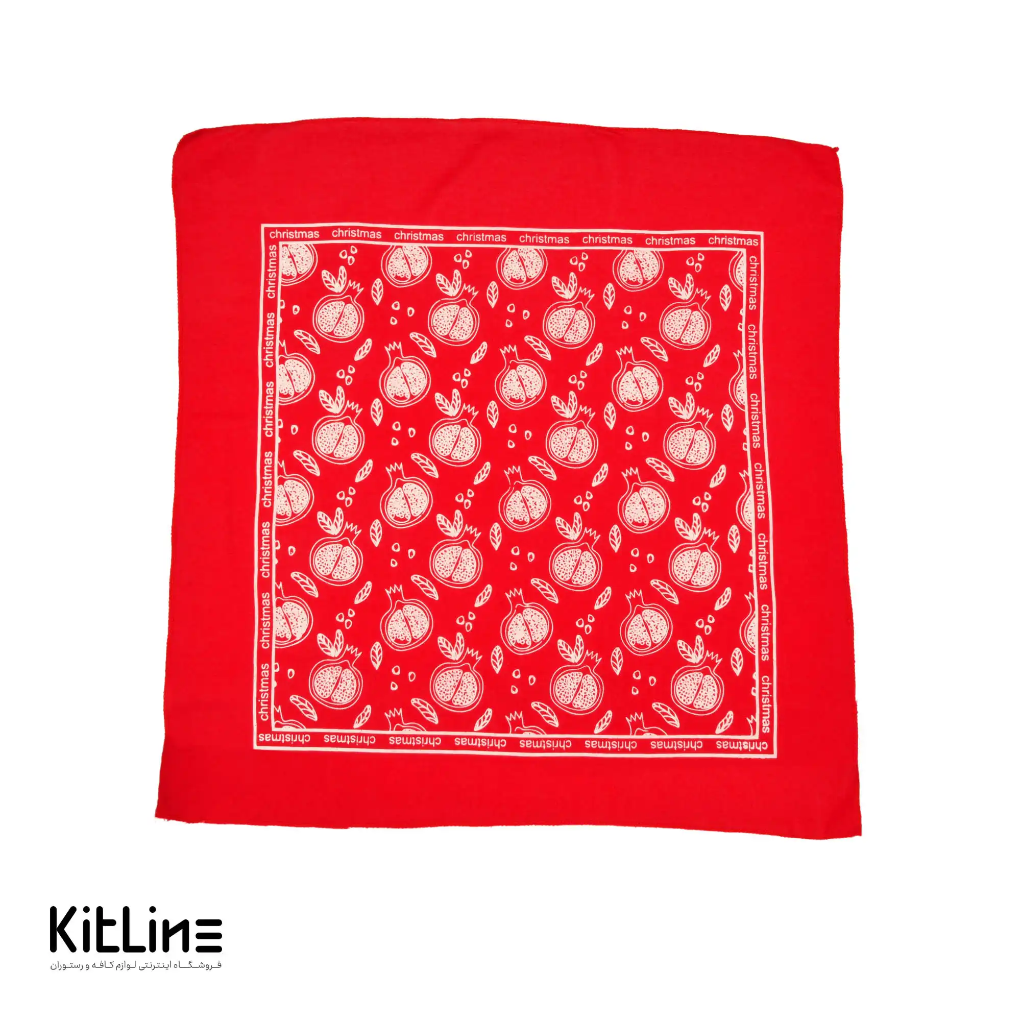 دستمال سر قرمز طرح انار - تصویر 2