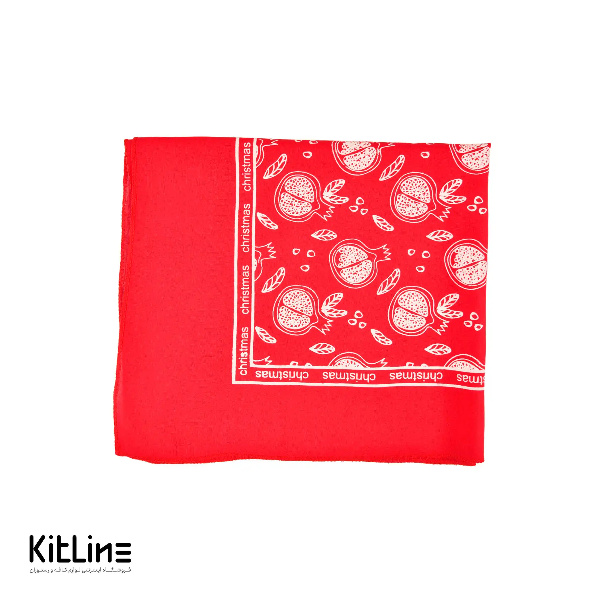 دستمال سر قرمز طرح انار - تصویر 3
