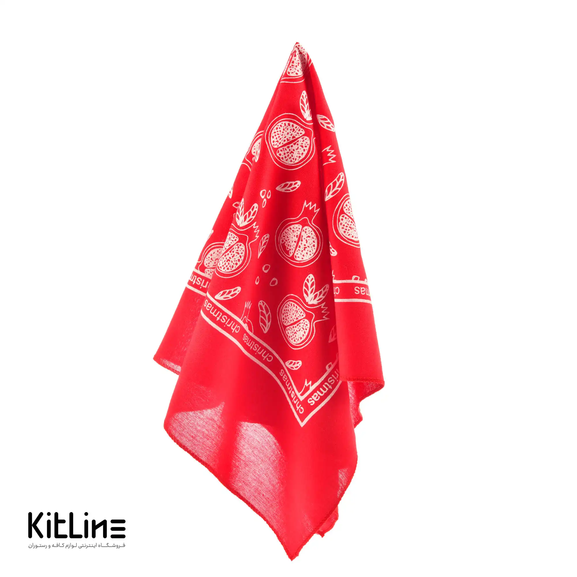 دستمال سر قرمز طرح انار - تصویر 4