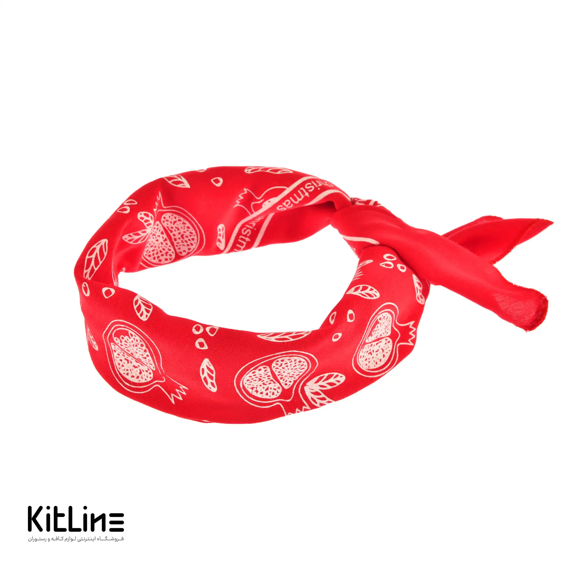 دستمال سر قرمز طرح انار - تصویر 6