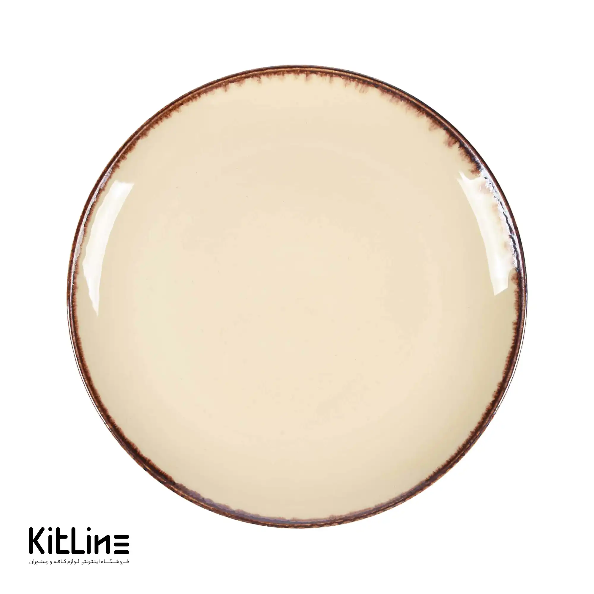 دیس سرامیکی ۳۲ سانتیمتری کرم باند دار