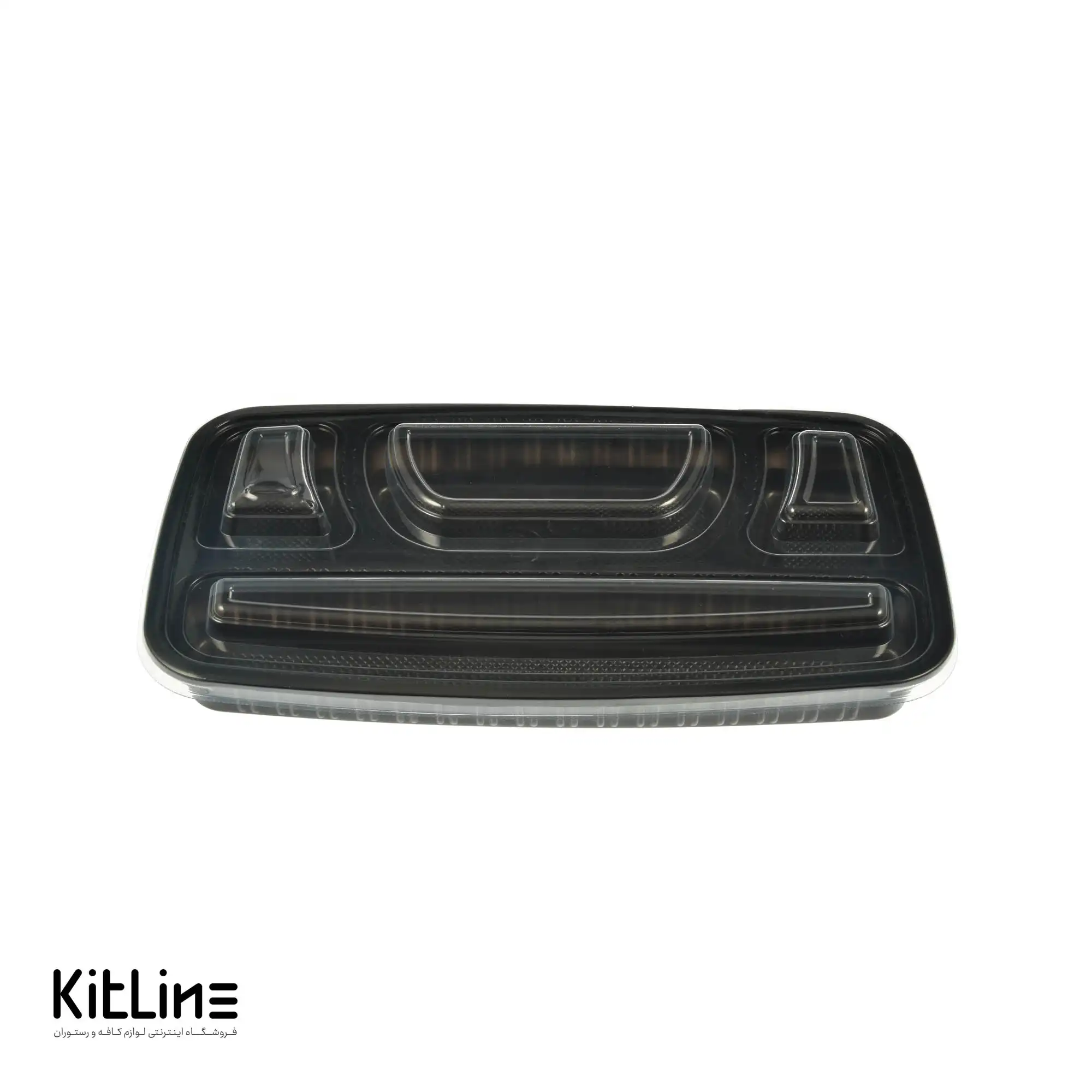 دیس یکبار مصرف چهار خانه ۵×۱۶×۳۳ سانتیمتری مشکی همراه در (کارتن ۲۰۰ عددی) - تصویر 3