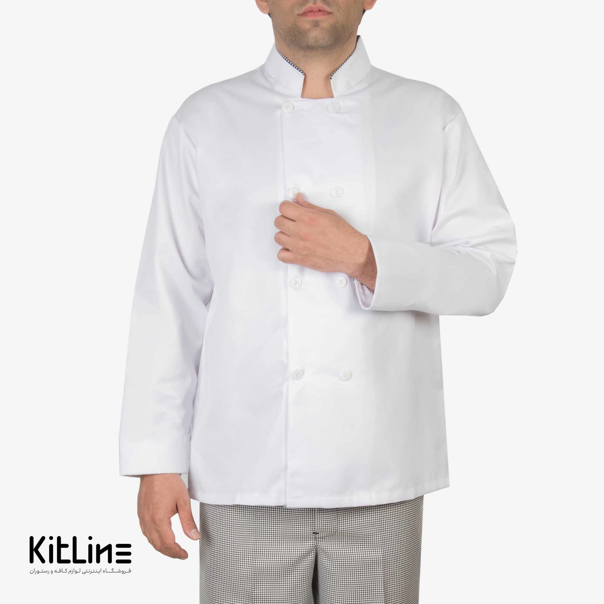 روپوش آستین بلند سفید مغزی چهارخانه پوشاکو - تصویر 3