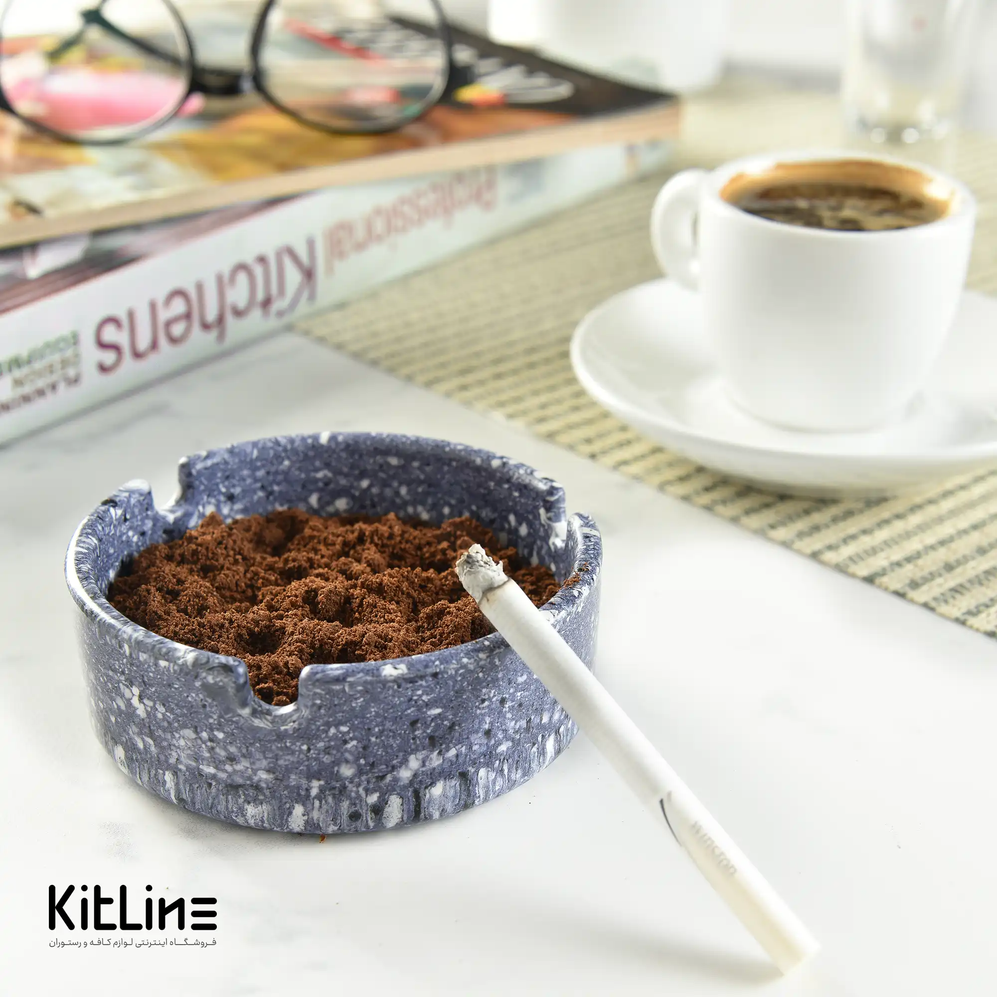 زیر سیگاری ملامین ۹ سانتیمتری آبی - تصویر 5