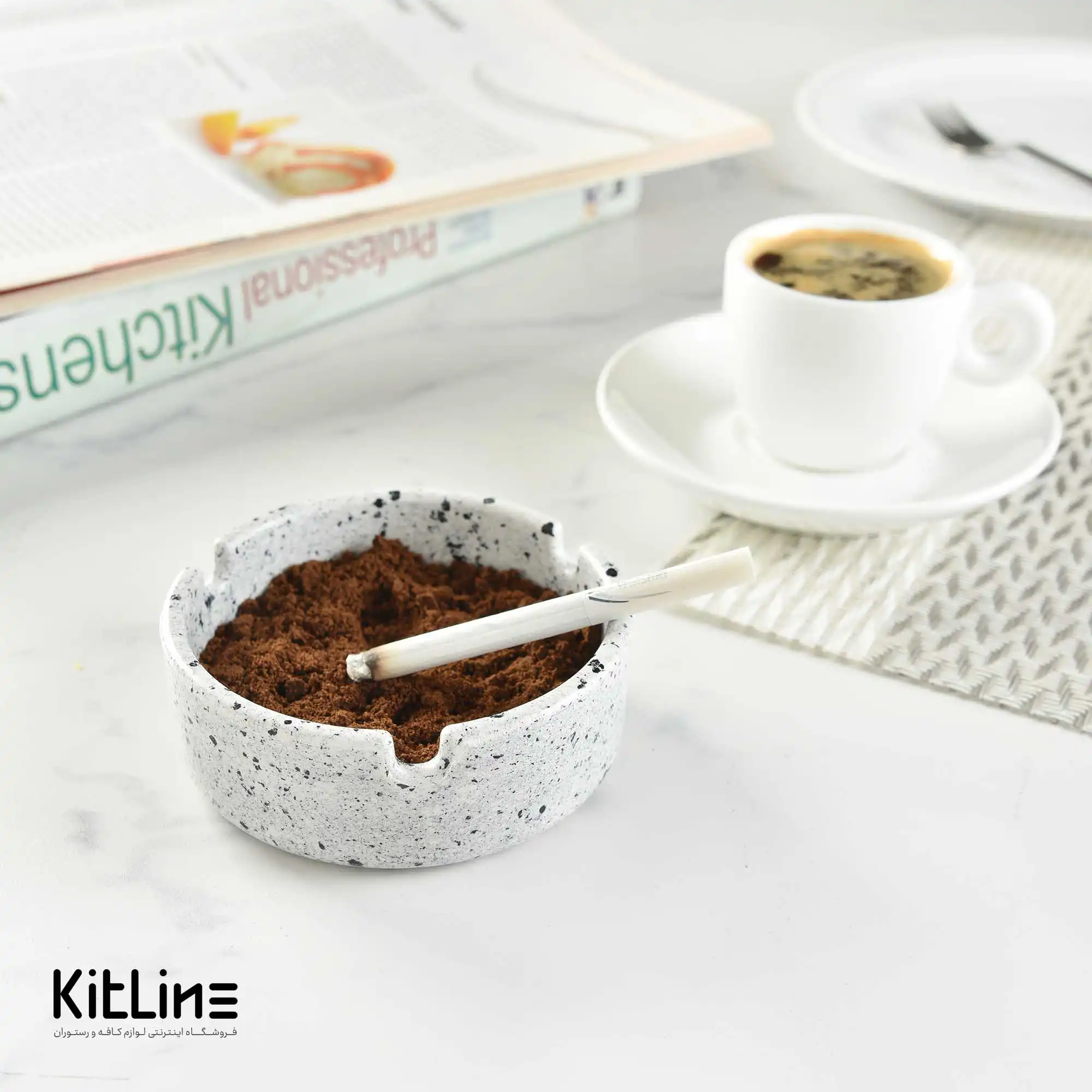 زیر سیگاری ملامین ۹ سانتیمتری سفید - تصویر 4