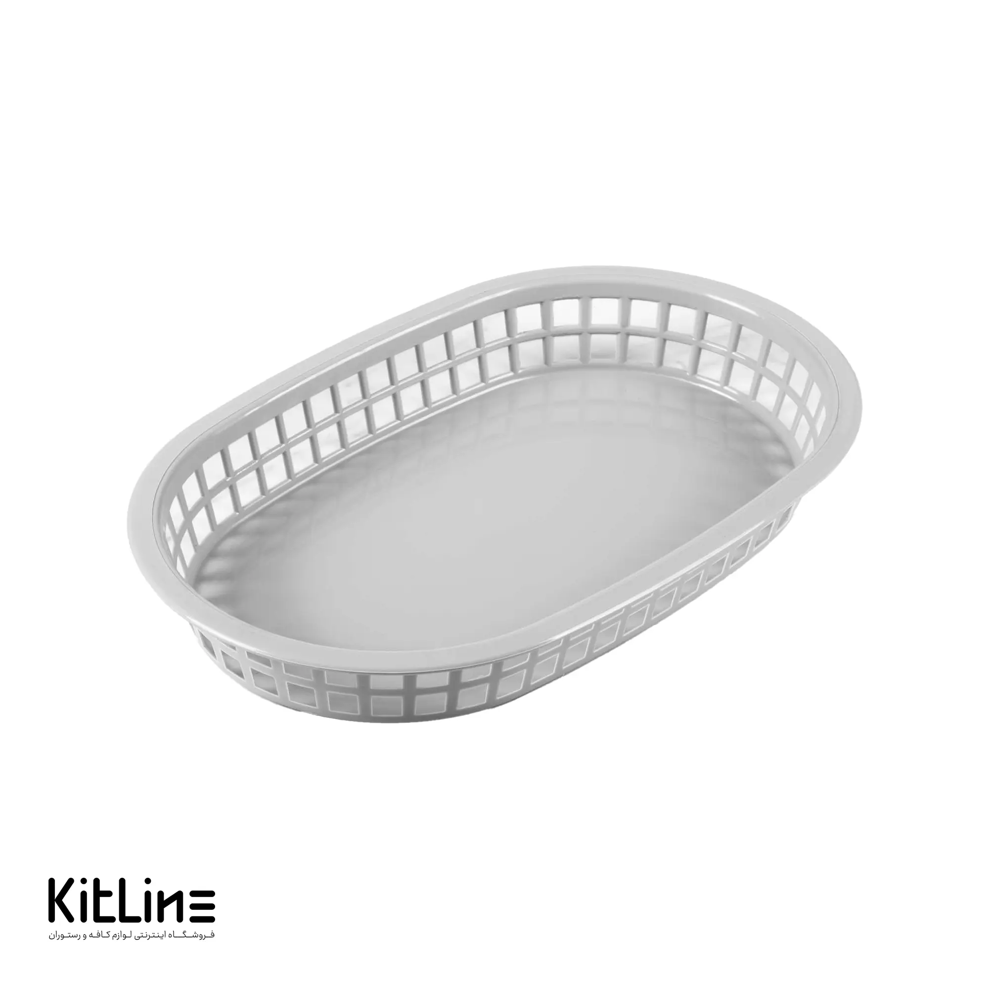 سبد سرو بیضی ۱۸×۲۸ سانتیمتری پلاستیکی طوسی کیچن تک