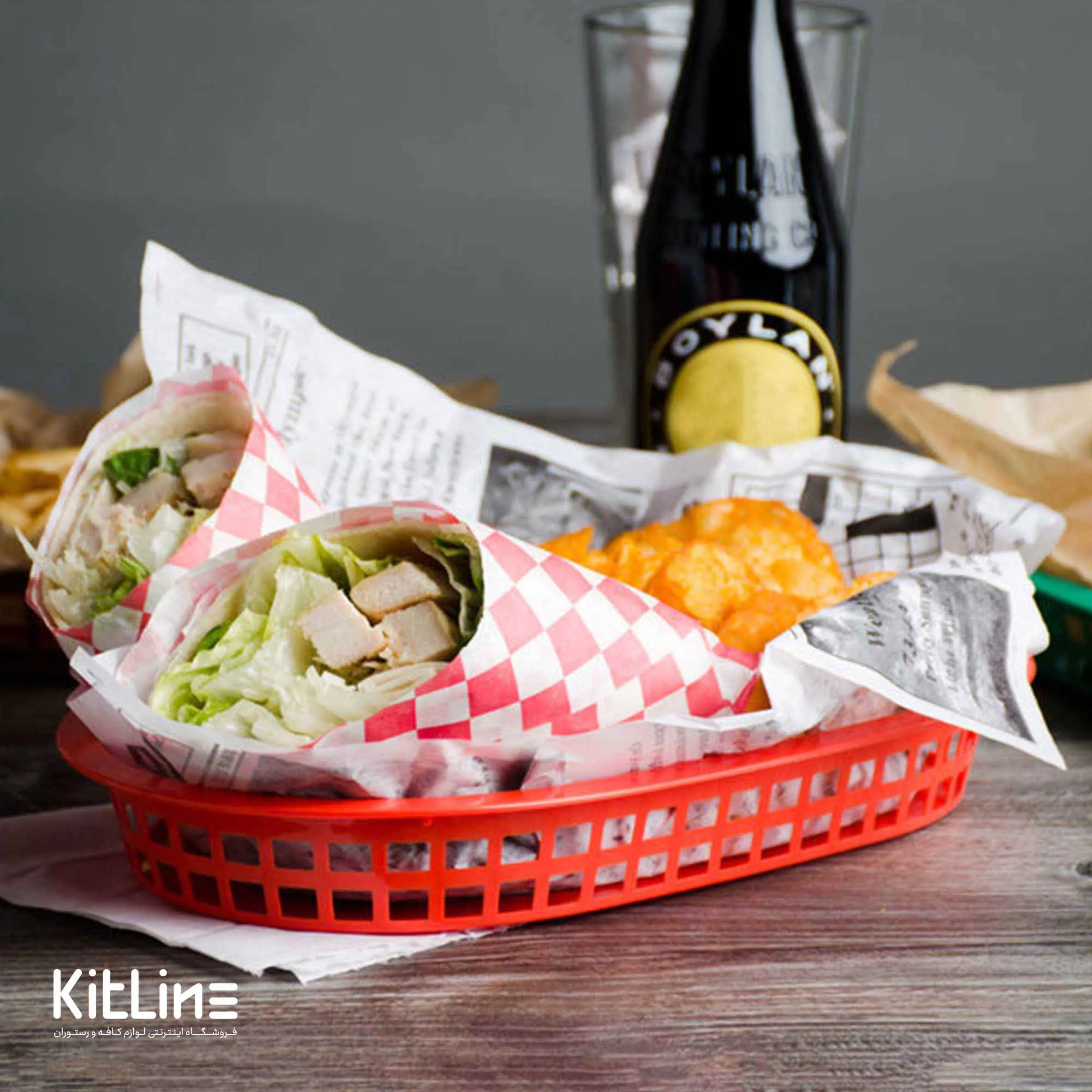 سبد سرو بیضی ۱۸×۲۸ سانتیمتری پلاستیکی قرمز کیچن تک - تصویر 4