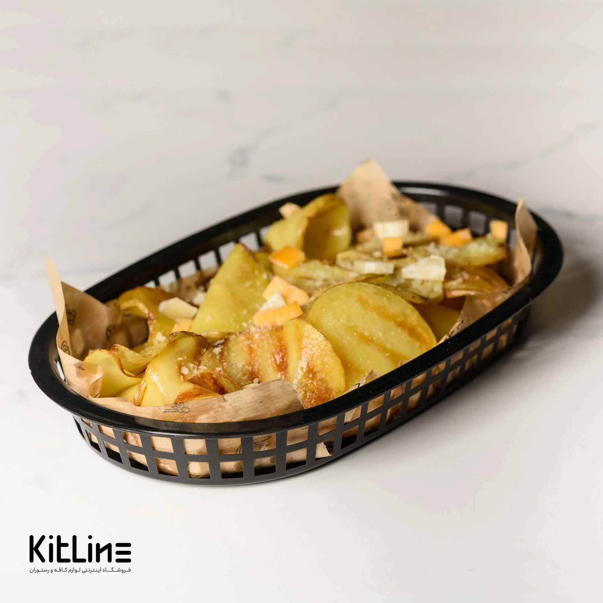 سبد سرو بیضی ۱۸×۲۸ سانتیمتری پلاستیکی مشکی کیچن تک - تصویر 5