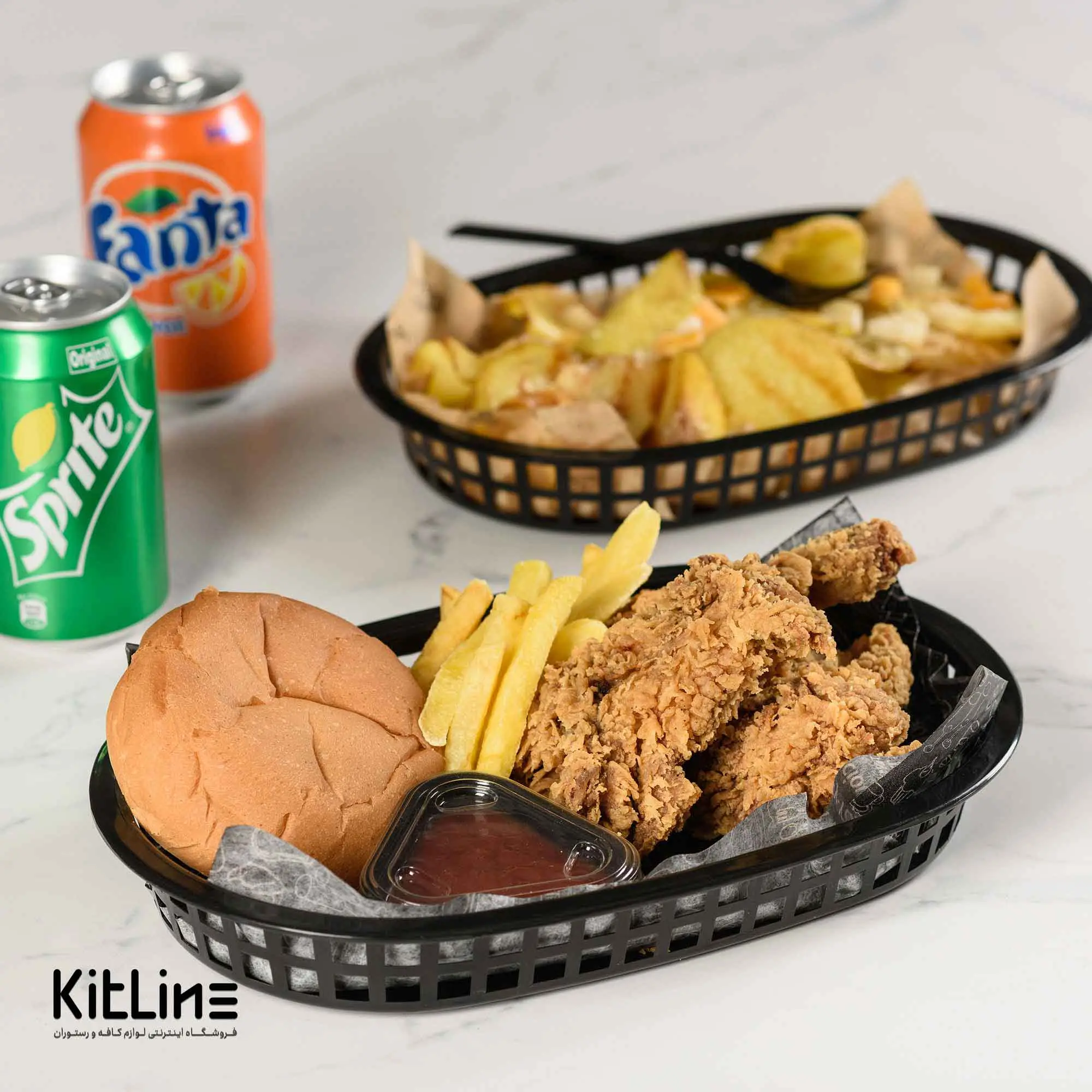 سبد سرو بیضی ۱۸×۲۸ سانتیمتری پلاستیکی مشکی کیچن تک - تصویر 6