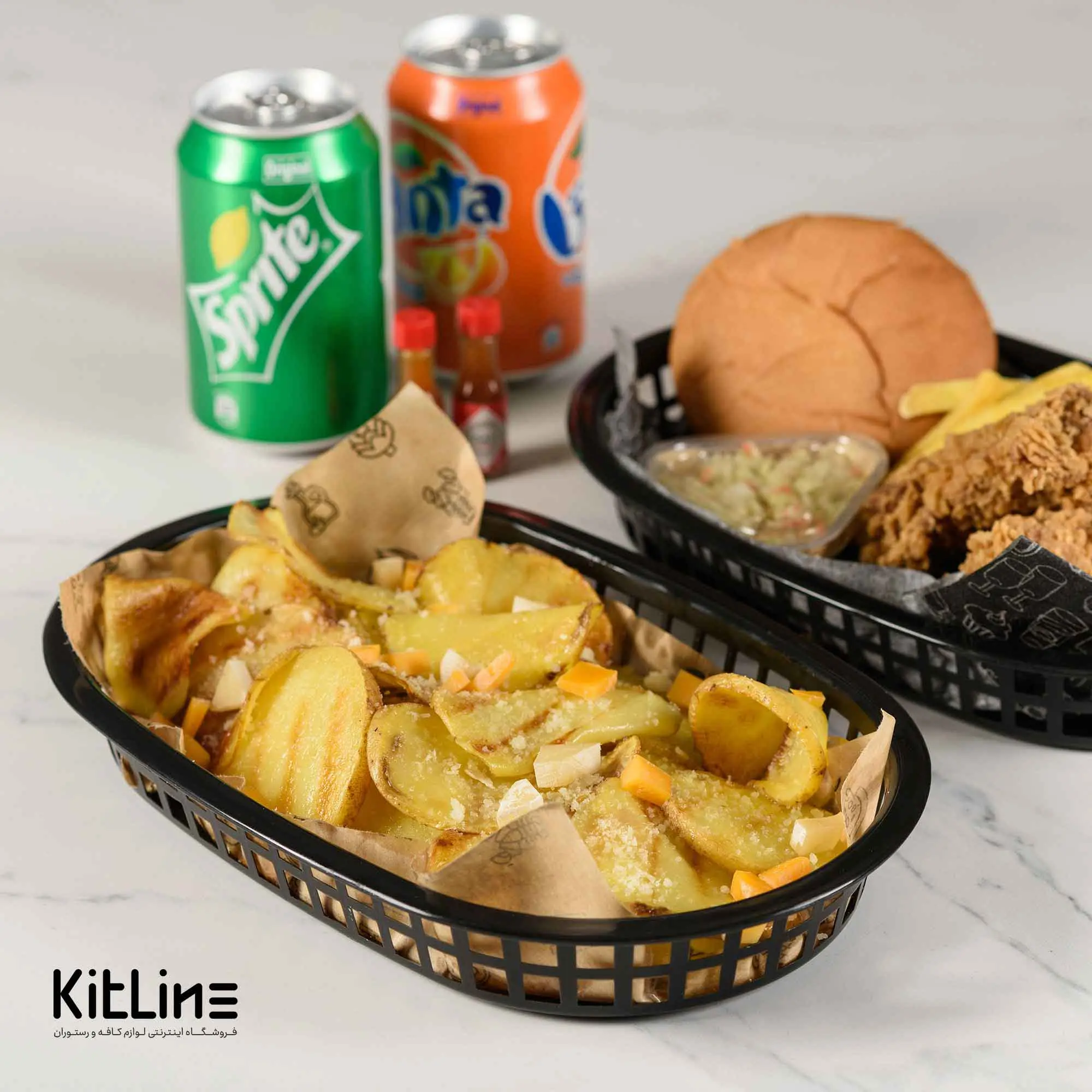 سبد سرو بیضی ۱۸×۲۸ سانتیمتری پلاستیکی مشکی کیچن تک - تصویر 7