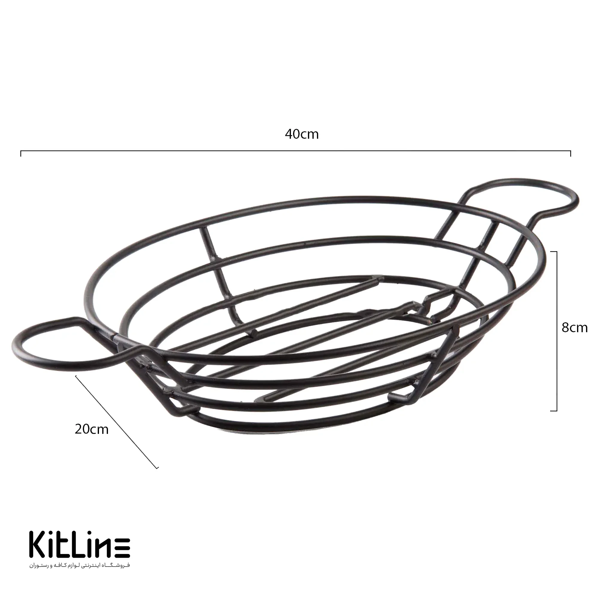 سبد سرو بیضی ۸×۲۰×۴۰ سانتیمتری فلزی با جای سس کاپ کیچن تک - تصویر 3