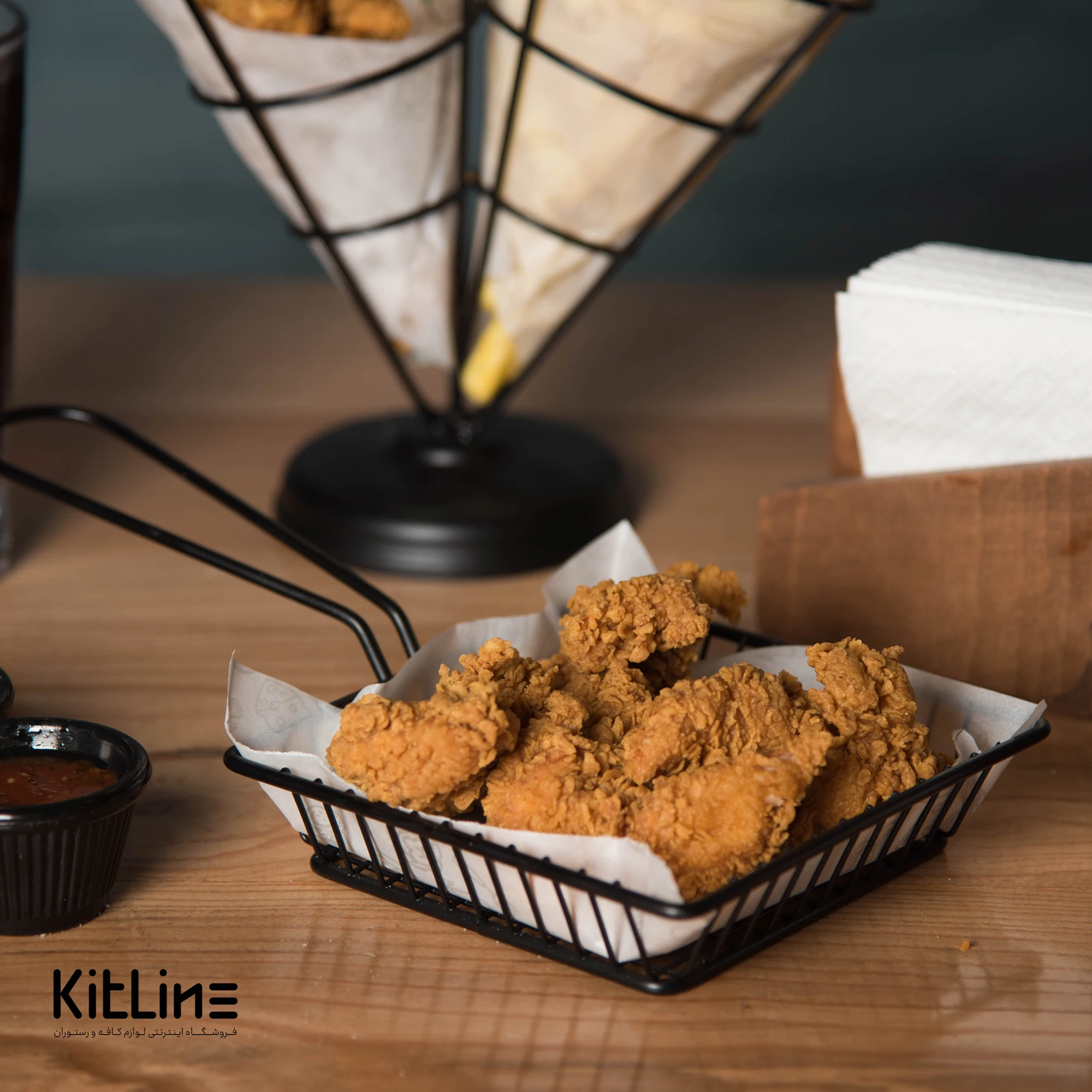 سبد سرو مربعی ۳.۵×۱۵×۱۵ سانتیمتری استیل مشکی کیچن تک - تصویر 4