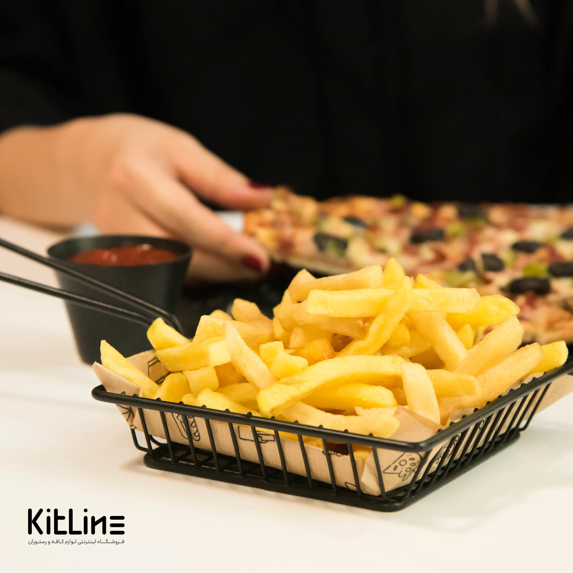 سبد سرو مربعی ۳.۵×۱۵×۱۵ سانتیمتری استیل مشکی کیچن تک - تصویر 5