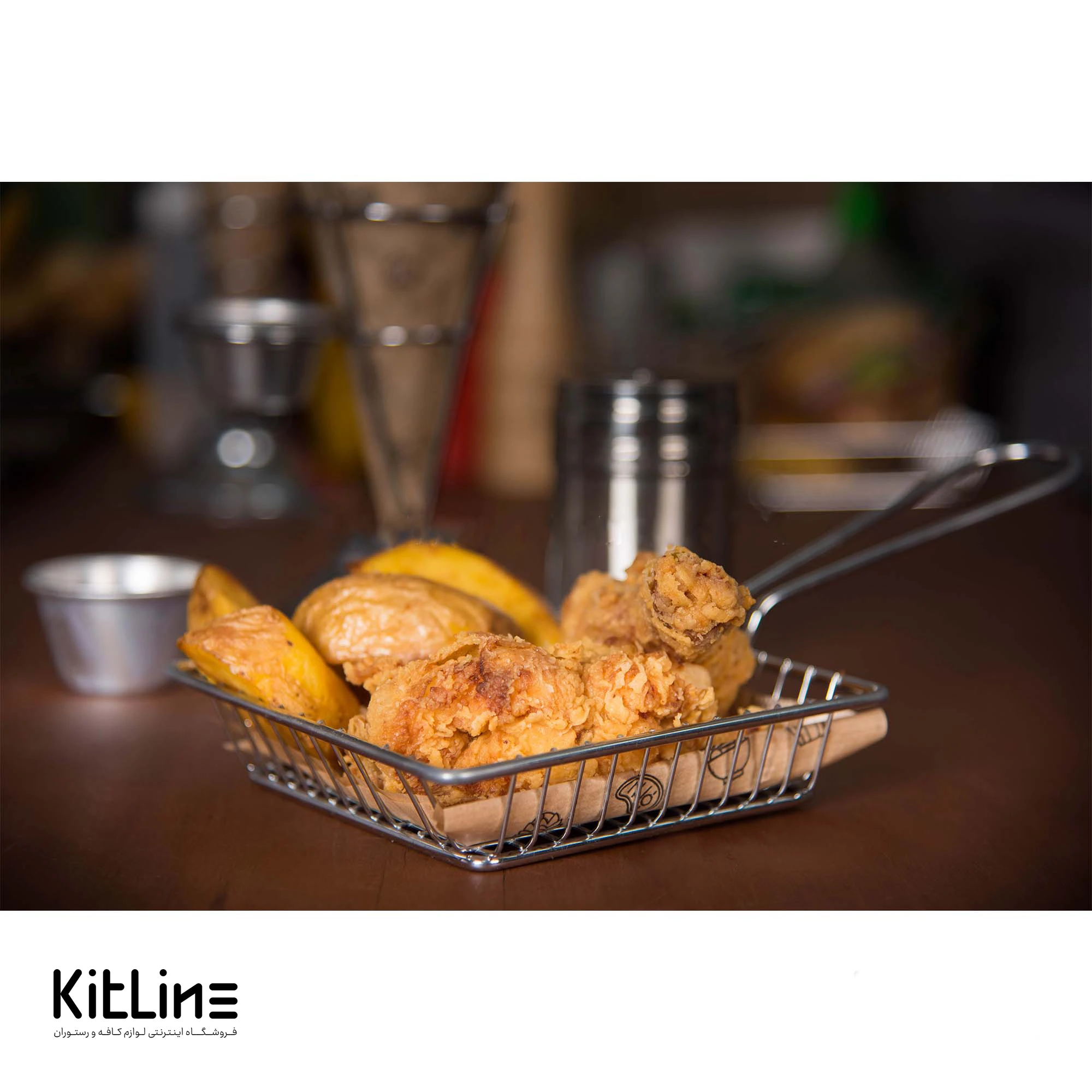 سبد سرو مربعی ۳.۵×۱۵×۱۵ سانتیمتری استیل کروم کیچن تک - تصویر 4