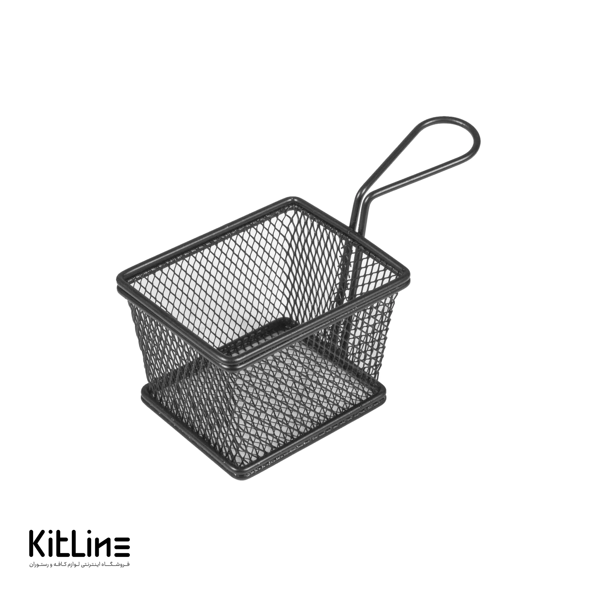 سبد سرو مستطیلی ۱۰×۱۲ سانتیمتری فلزی مشکی کیچن تک