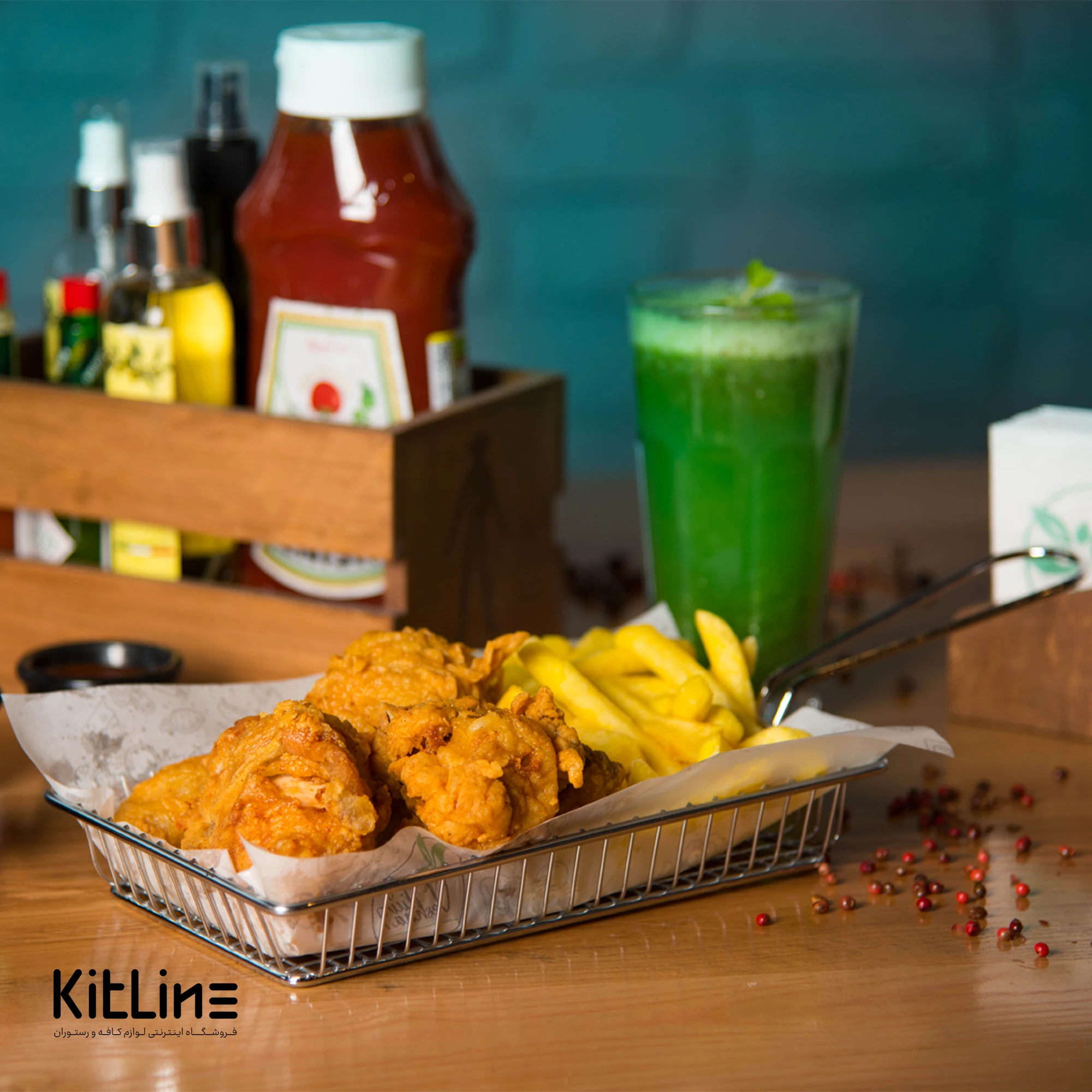 سبد سرو مستطیلی ۴×۱۵×۲۴ سانتیمتری استیل کروم کیچن تک - تصویر 4