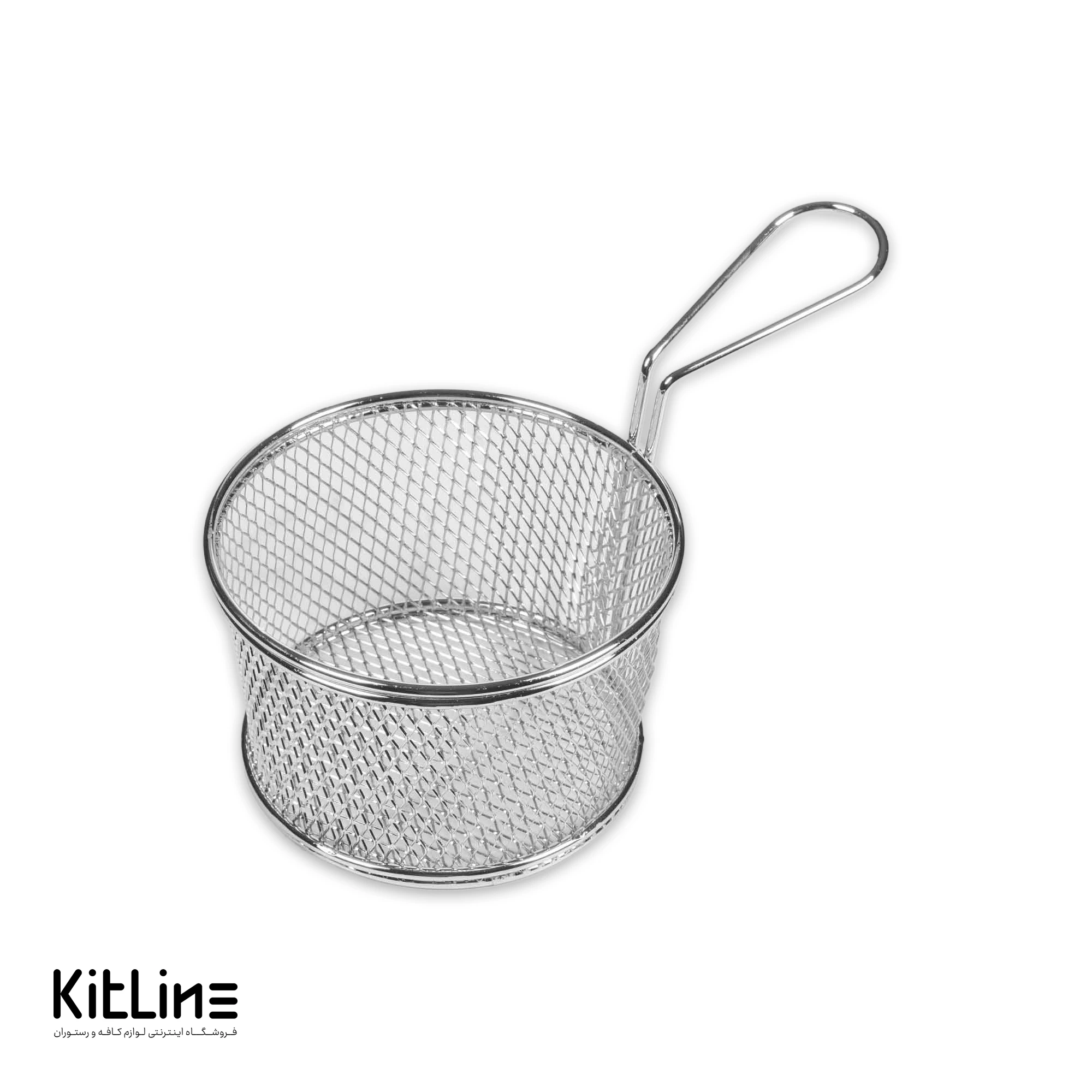 سبد سرو گرد ۱۳ سانتیمتری فلزی آبکاری کروم کیچن تک