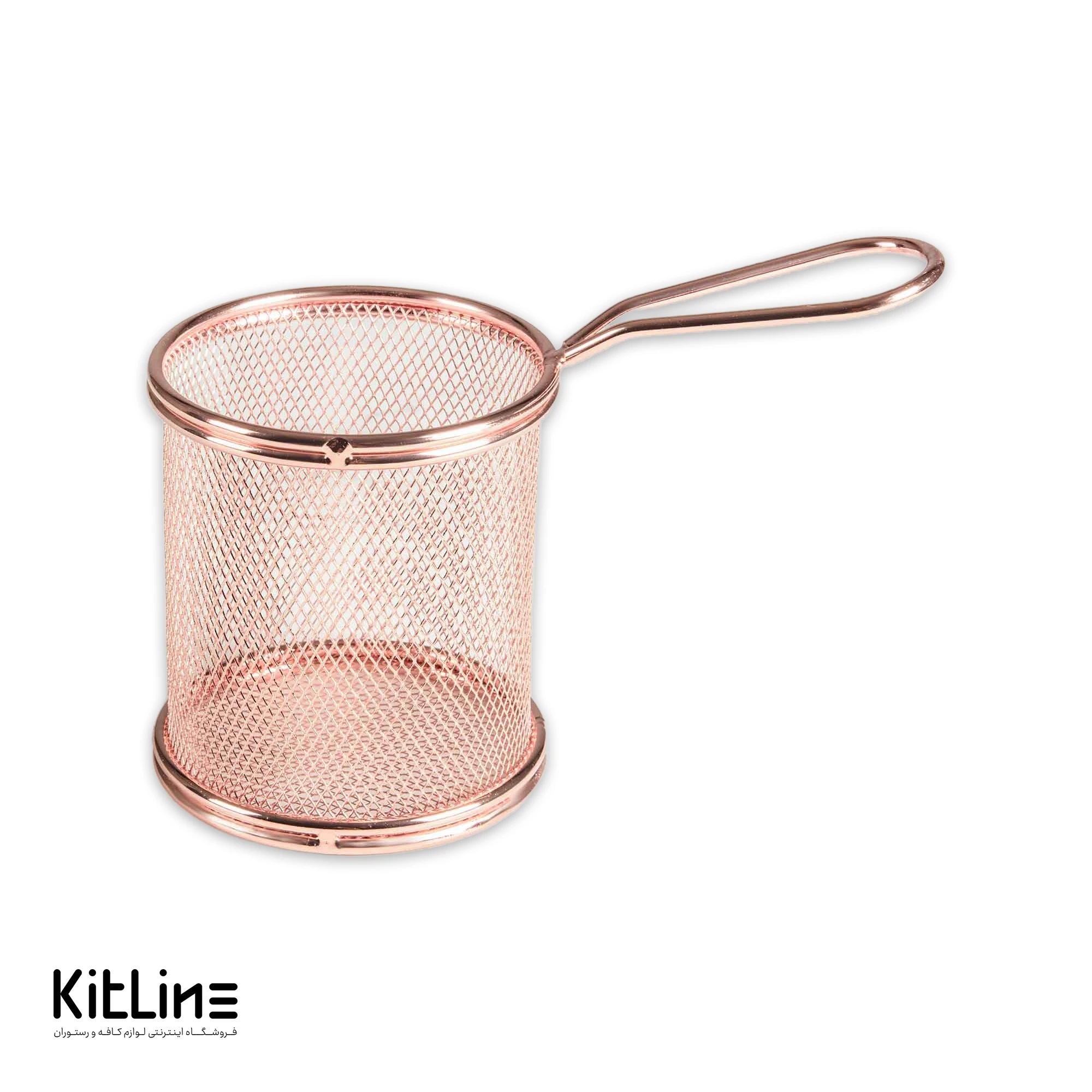 سبد سرو گرد ۸ سانتیمتری استیل رز گلد کیچن تک