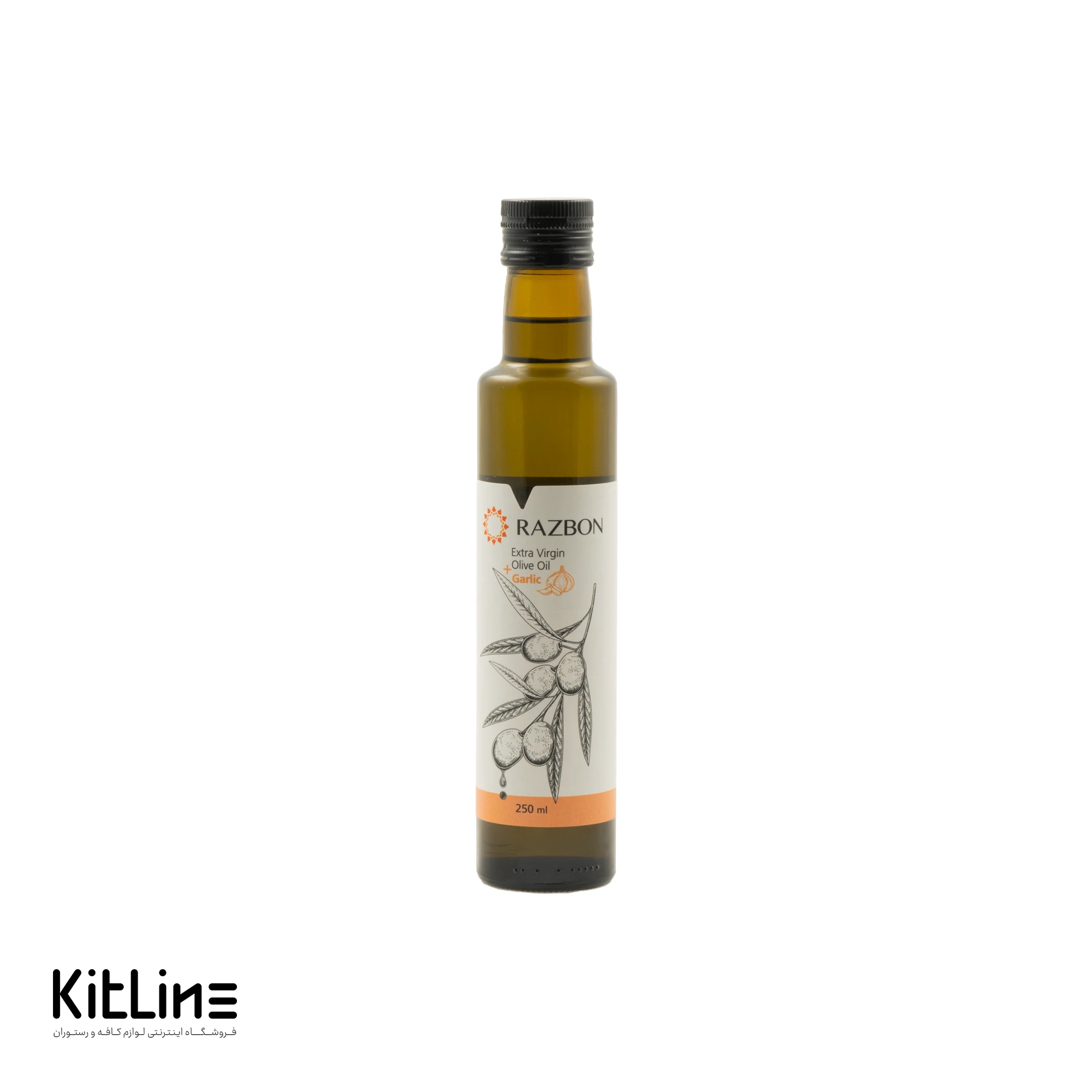 روغن زیتون فرابکر با طعم سیر رزبن (۲۵۰ میلی لیتری)