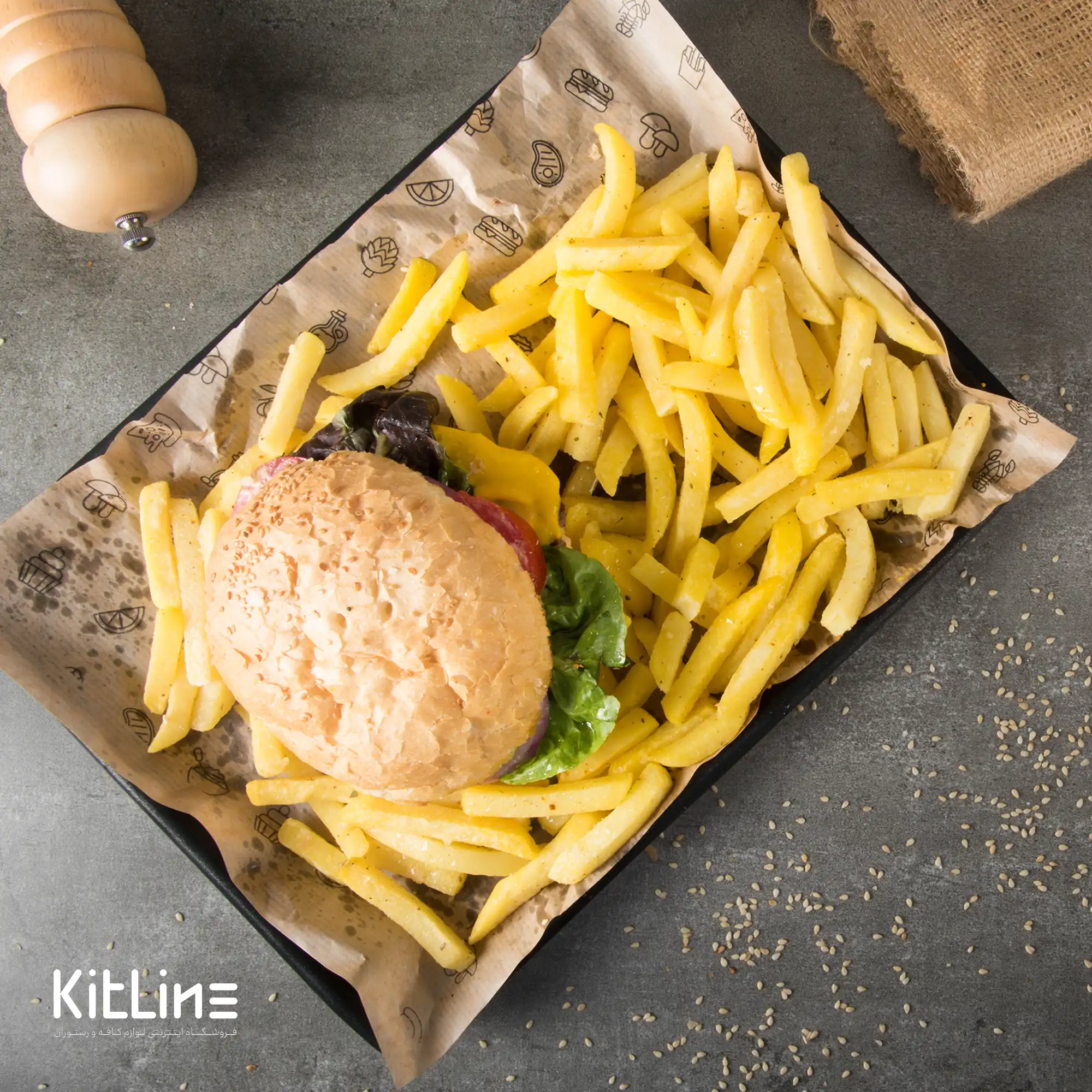 سینی آلومینیومی دورو تفلون ۳۲/۵×۴۵ سانتیمتری کیچن تک - تصویر 5