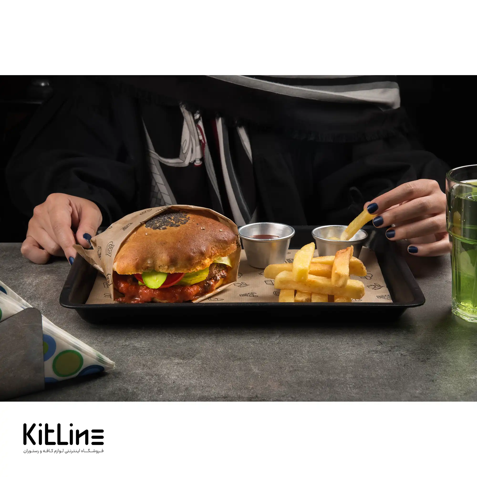 سینی آلومینیومی دورو تفلون ۳۲/۵×۴۵ سانتیمتری کیچن تک - تصویر 6