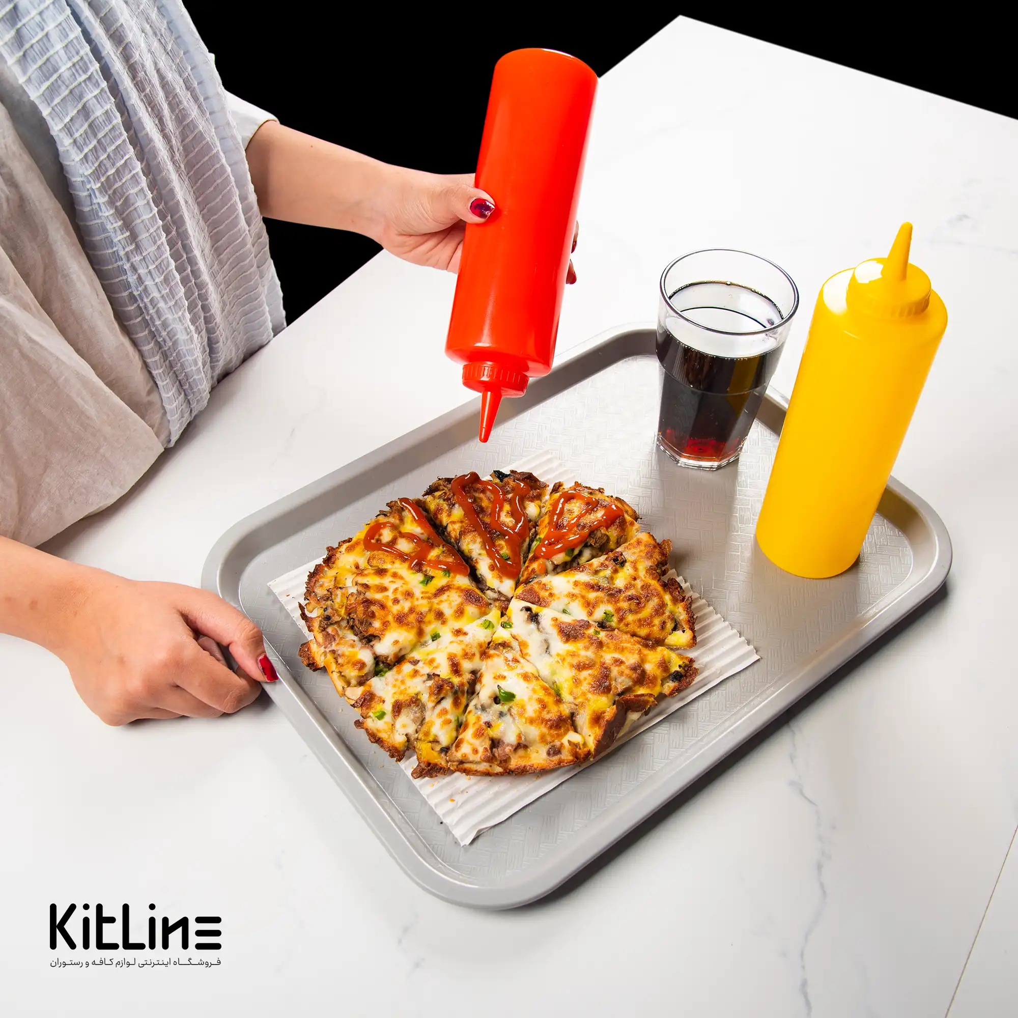 سینی پلی پروپیلن ۴۰x۳۰ سانتیمتری طوسی کارلایز (Carlise) - تصویر 4