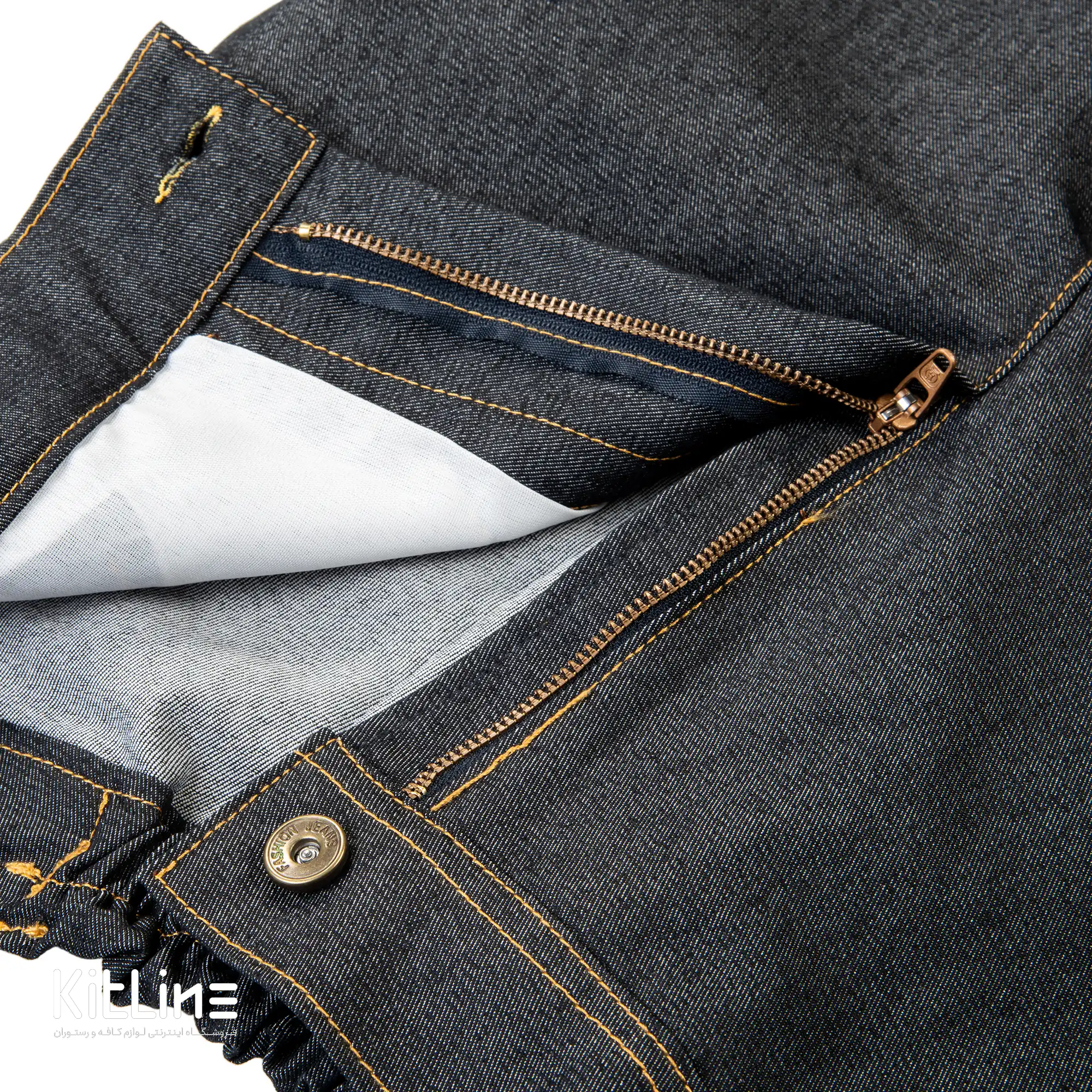 شلوار جین کمر کش مشکی پوشاکو - تصویر 2