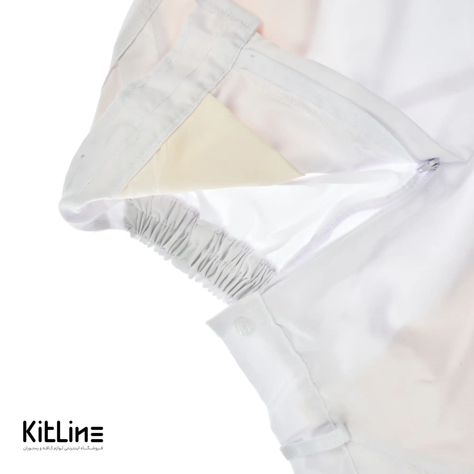 شلوار سفید کمر کش تک فرم - تصویر 4