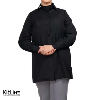 شومیز زنانه مشکی آستین چین دار