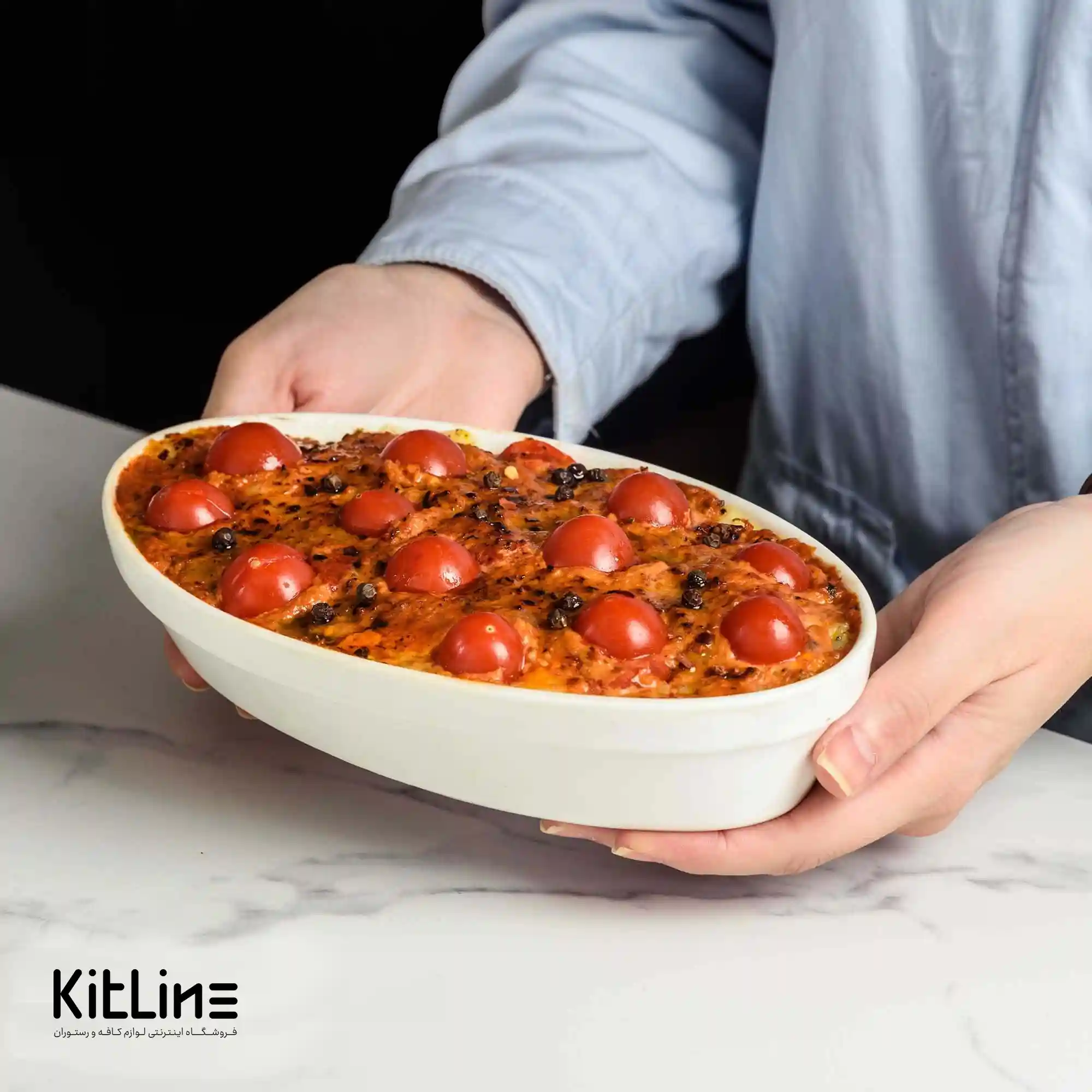 ظرف سرو بیضی چینی ۱۲×۲۱ سانتیمتری مدرنه (Moderne) - تصویر 5