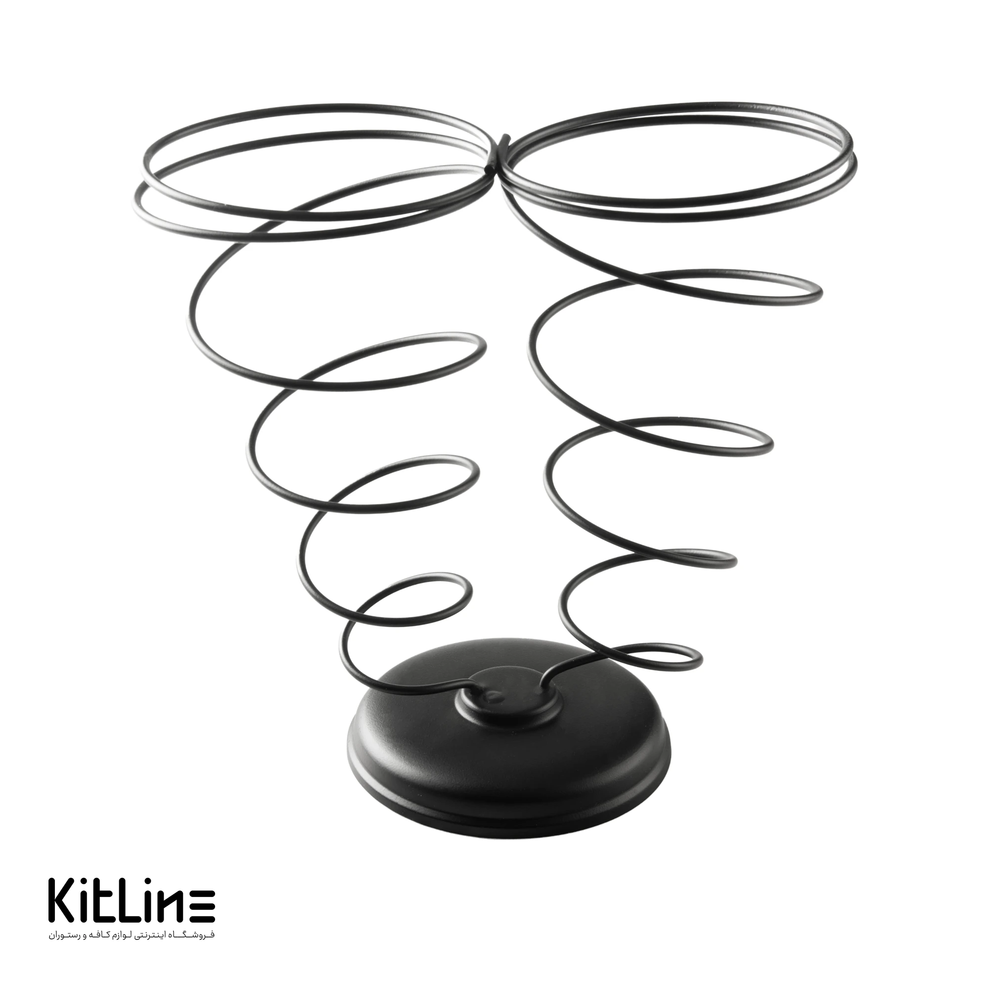 ظرف سرو سیب زمینی قیفی ۲ عددی فلزی مشکی کیچن تک