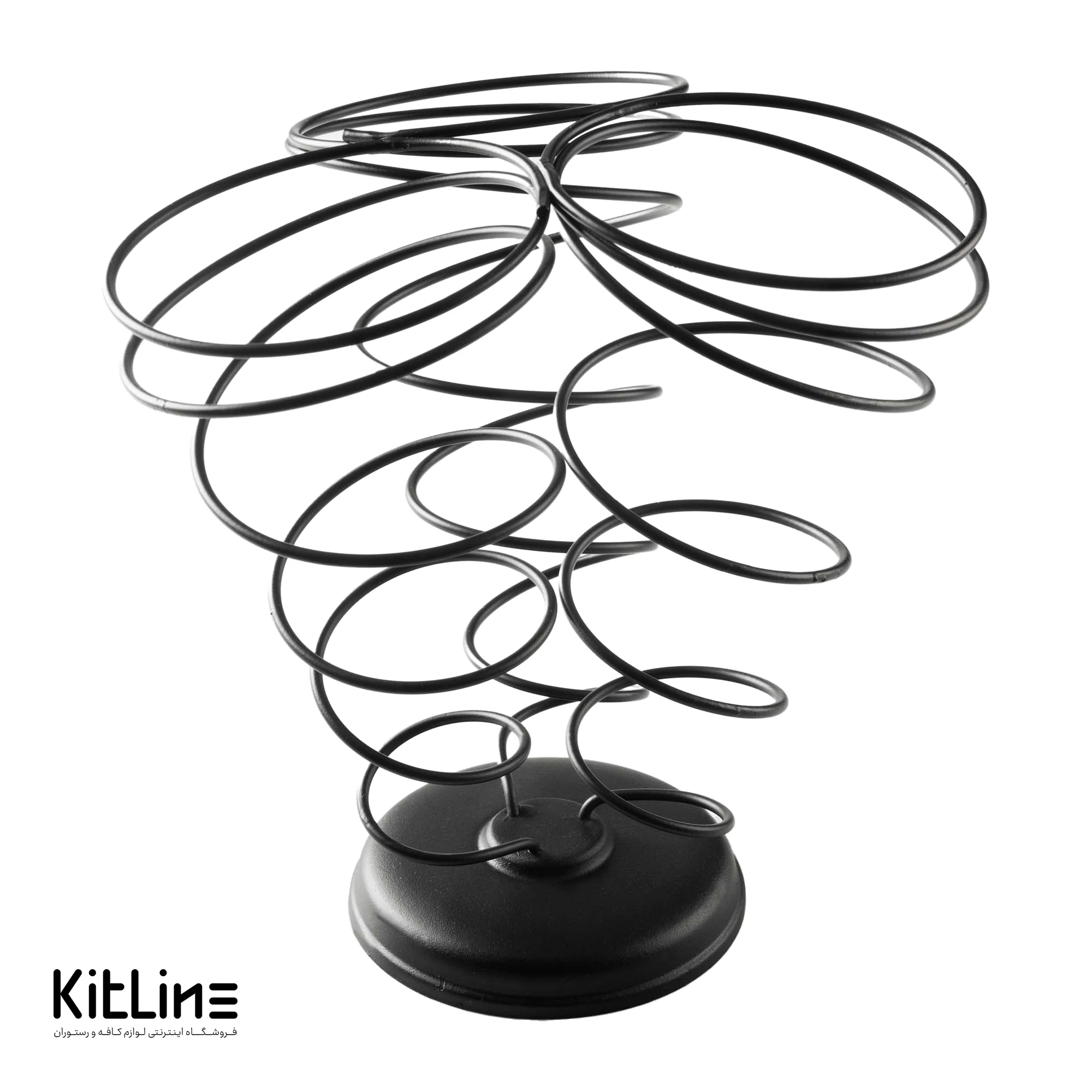 ظرف سرو سیب زمینی قیفی ۳ عددی فلزی مشکی کیچن تک