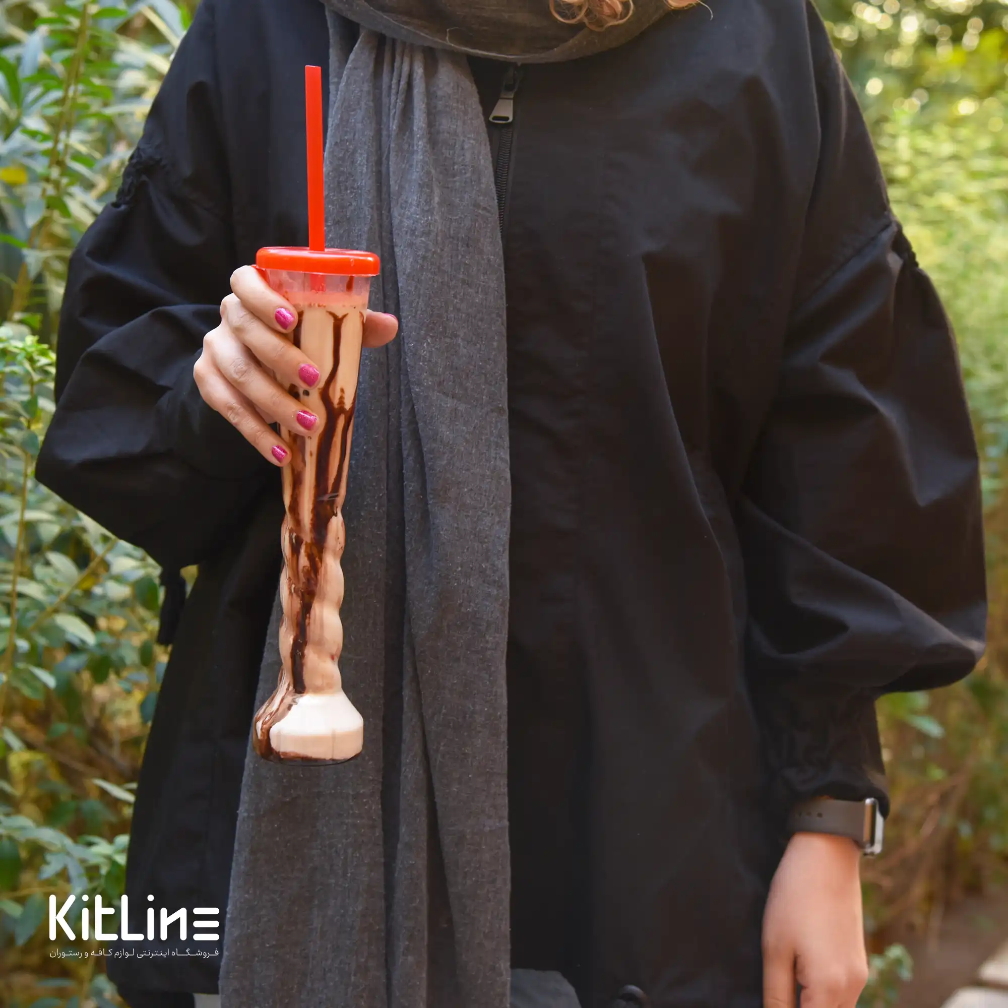 ظرف شیک نوتلا در پرسی با نی ۳۵۰ میلی لیتری (کارتن ۱۰۰ عددی) - تصویر 5