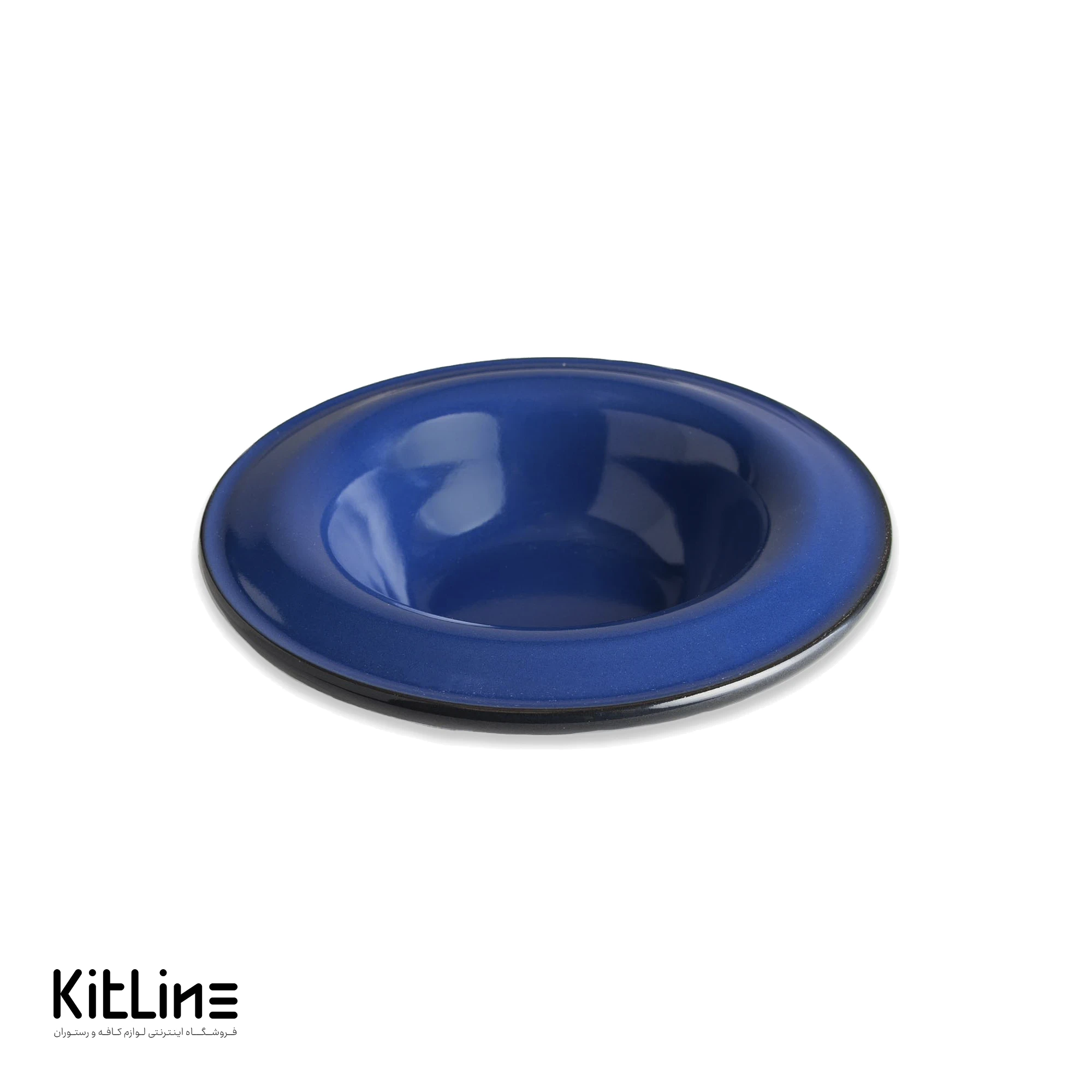 ظرف پاستا خوری لعابی ۲۲ سانتیمتری سرمه ای بنشاد