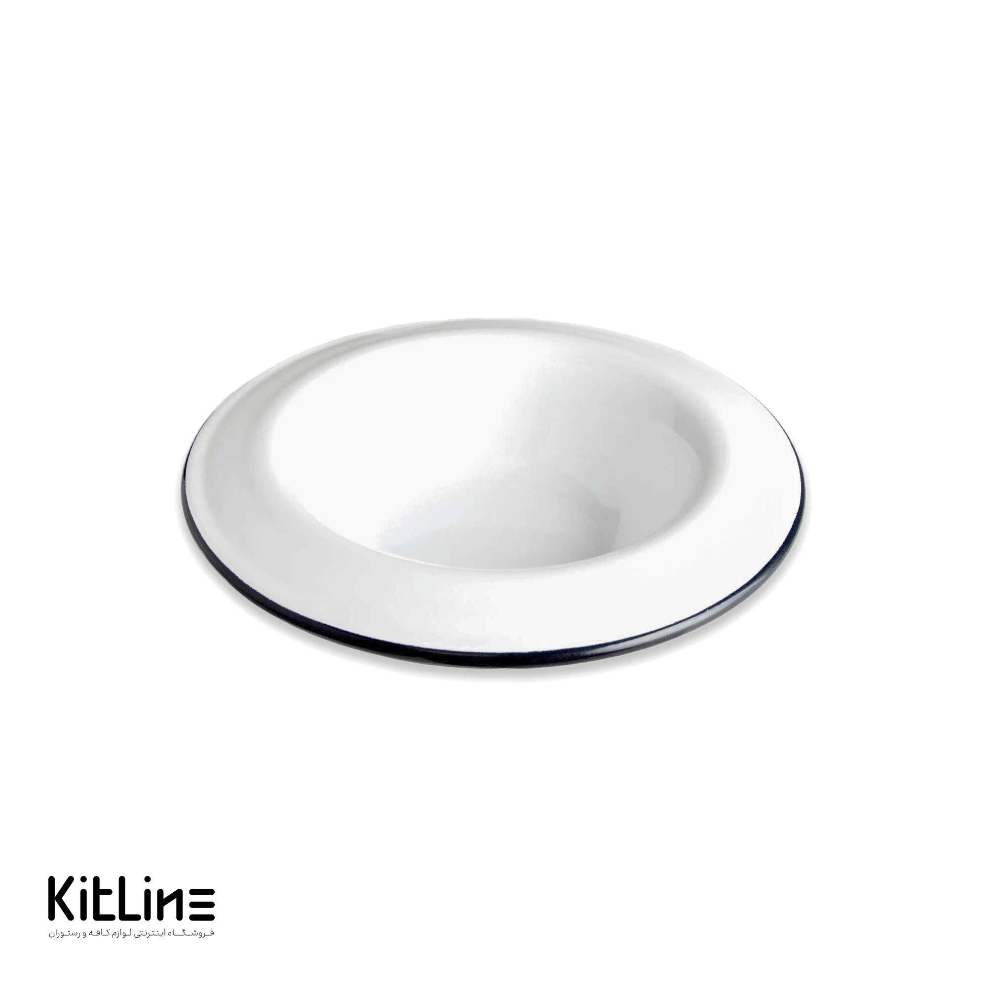 ظرف پاستا خوری لعابی ۲۲ سانتیمتری سفید بنشاد