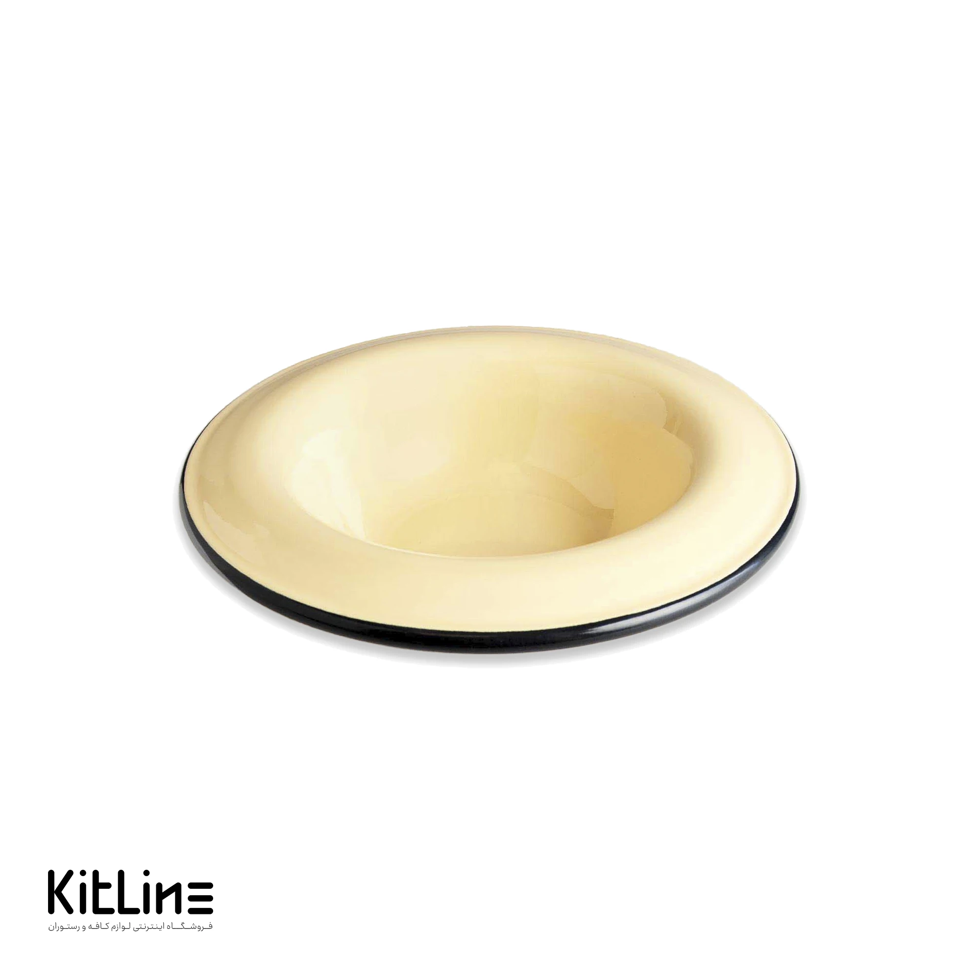 ظرف پاستا خوری لعابی ۲۲ سانتیمتری کرم بنشاد