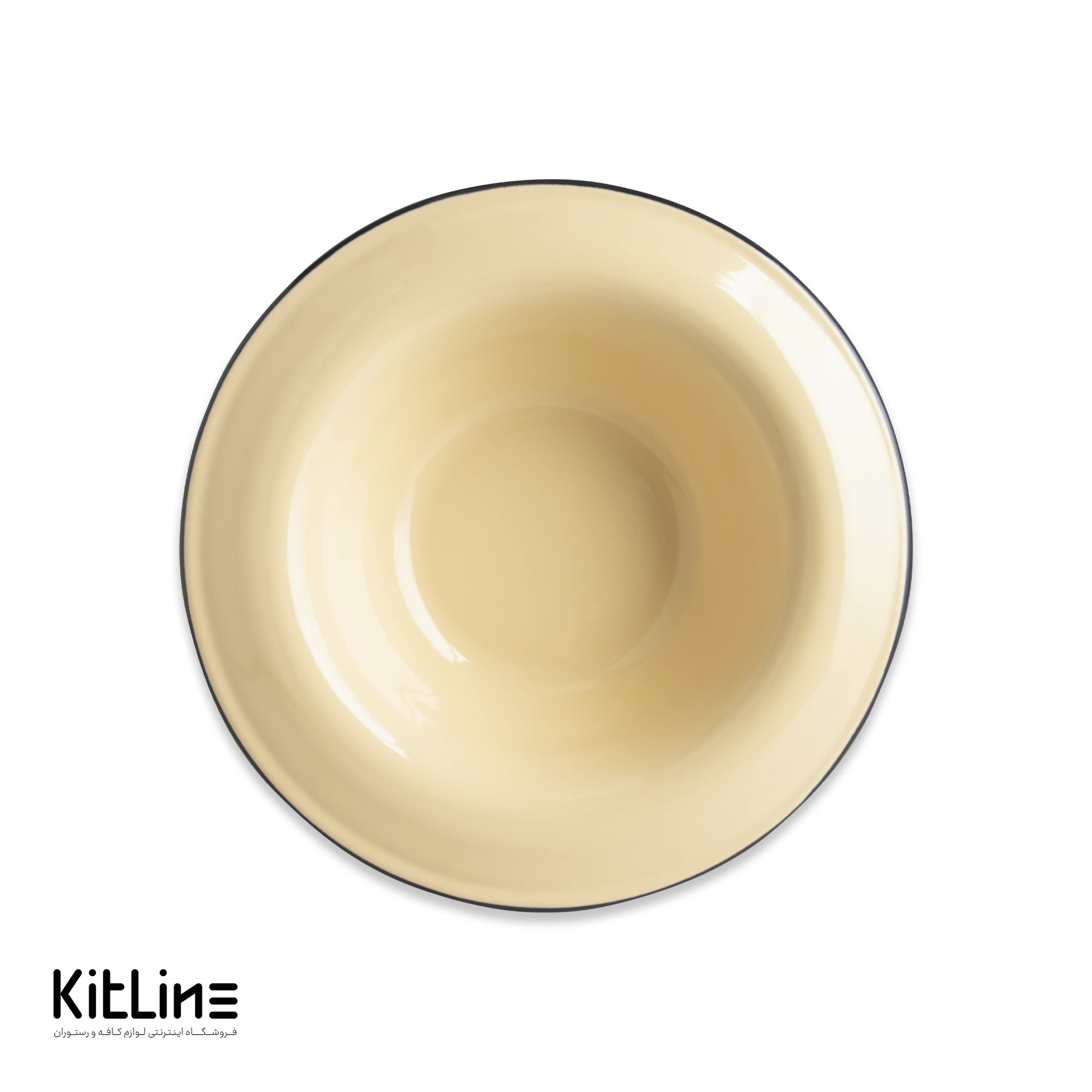 ظرف پاستا خوری لعابی ۲۲ سانتیمتری کرم بنشاد - تصویر 3