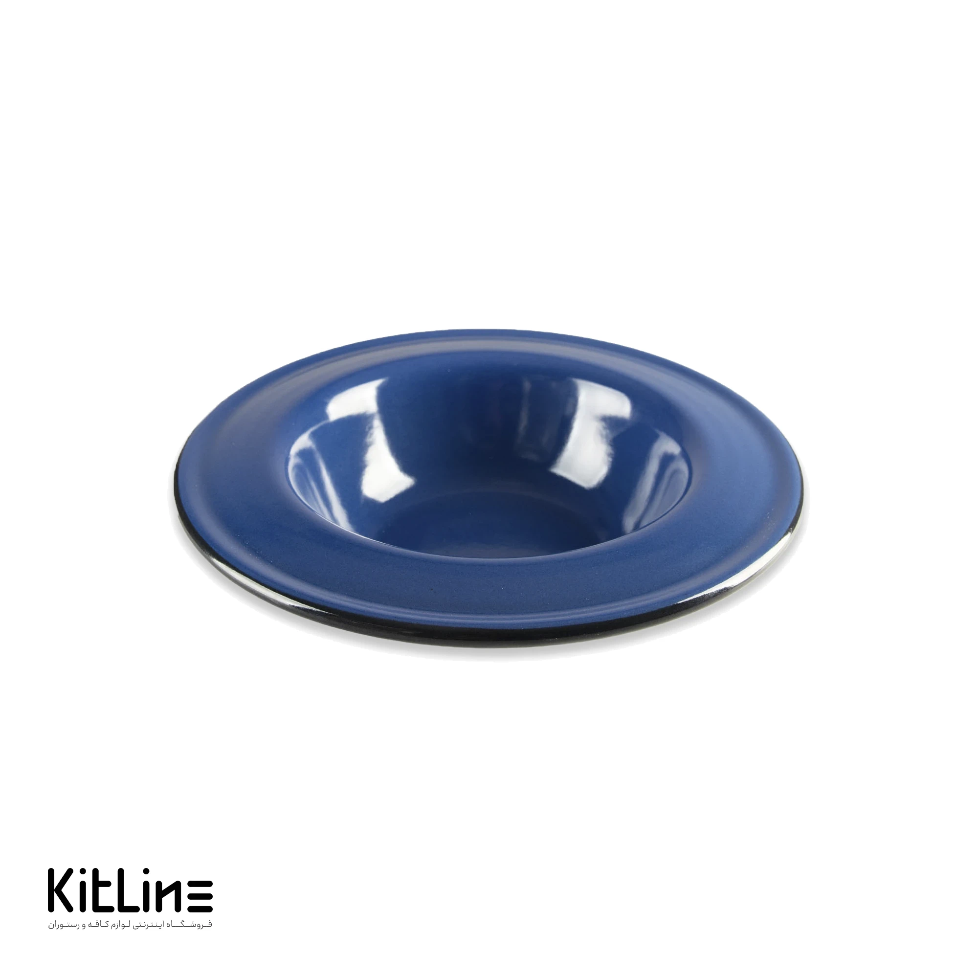 ظرف پاستا خوری لعابی ۲۵ سانتیمتری سرمه ای بنشاد