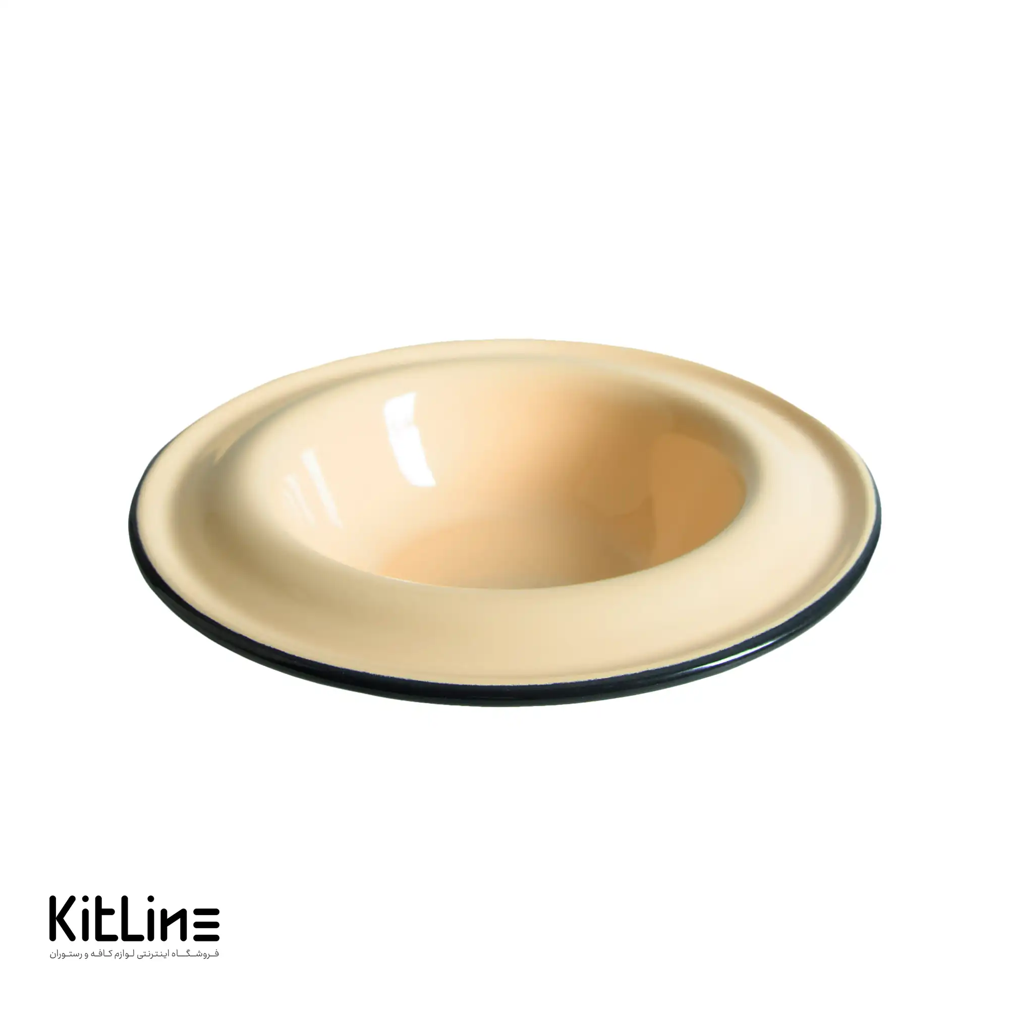 ظرف پاستا خوری لعابی ۲۵ سانتیمتری کرم بنشاد