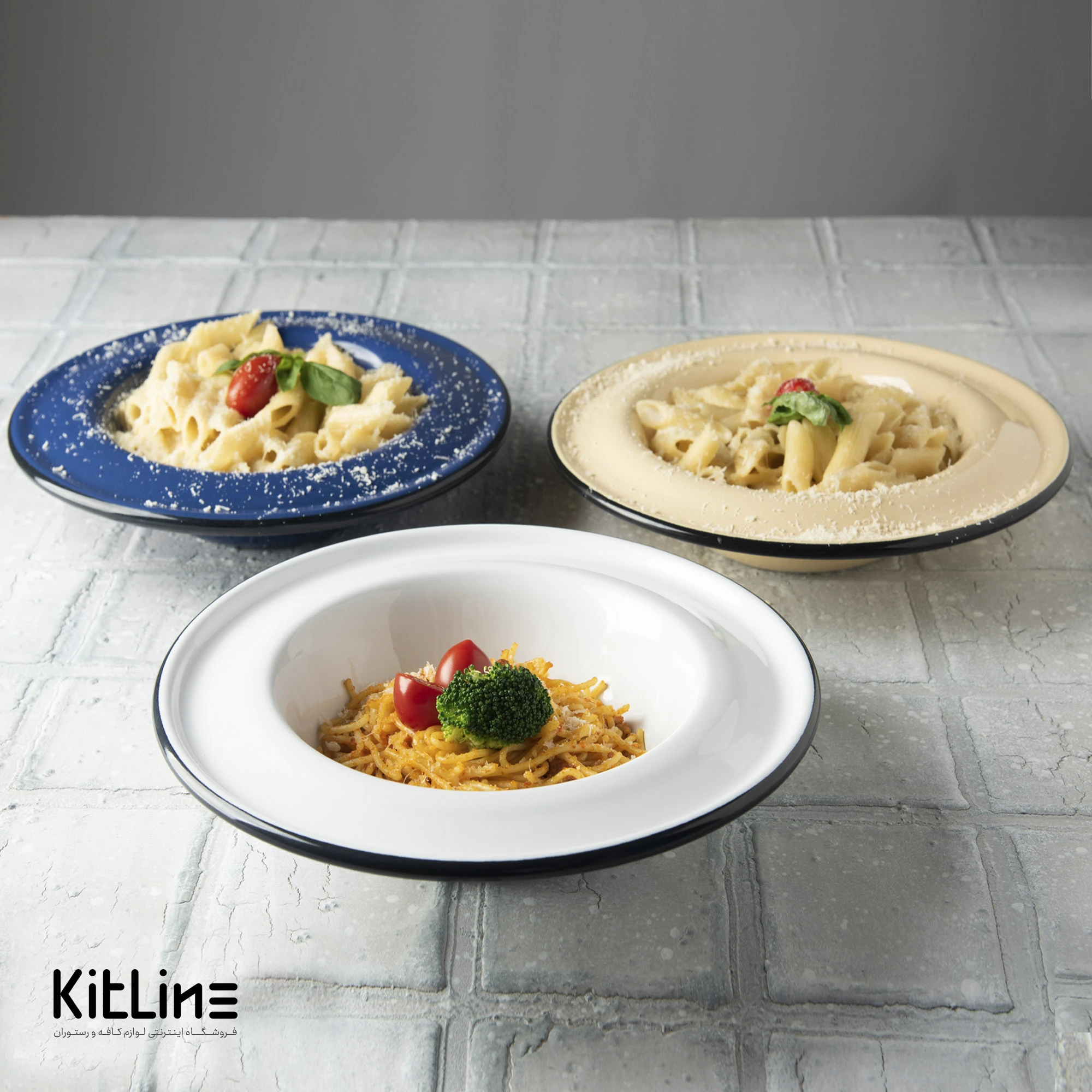 ظرف پاستا خوری لعابی ۲۵ سانتیمتری کرم بنشاد - تصویر 6