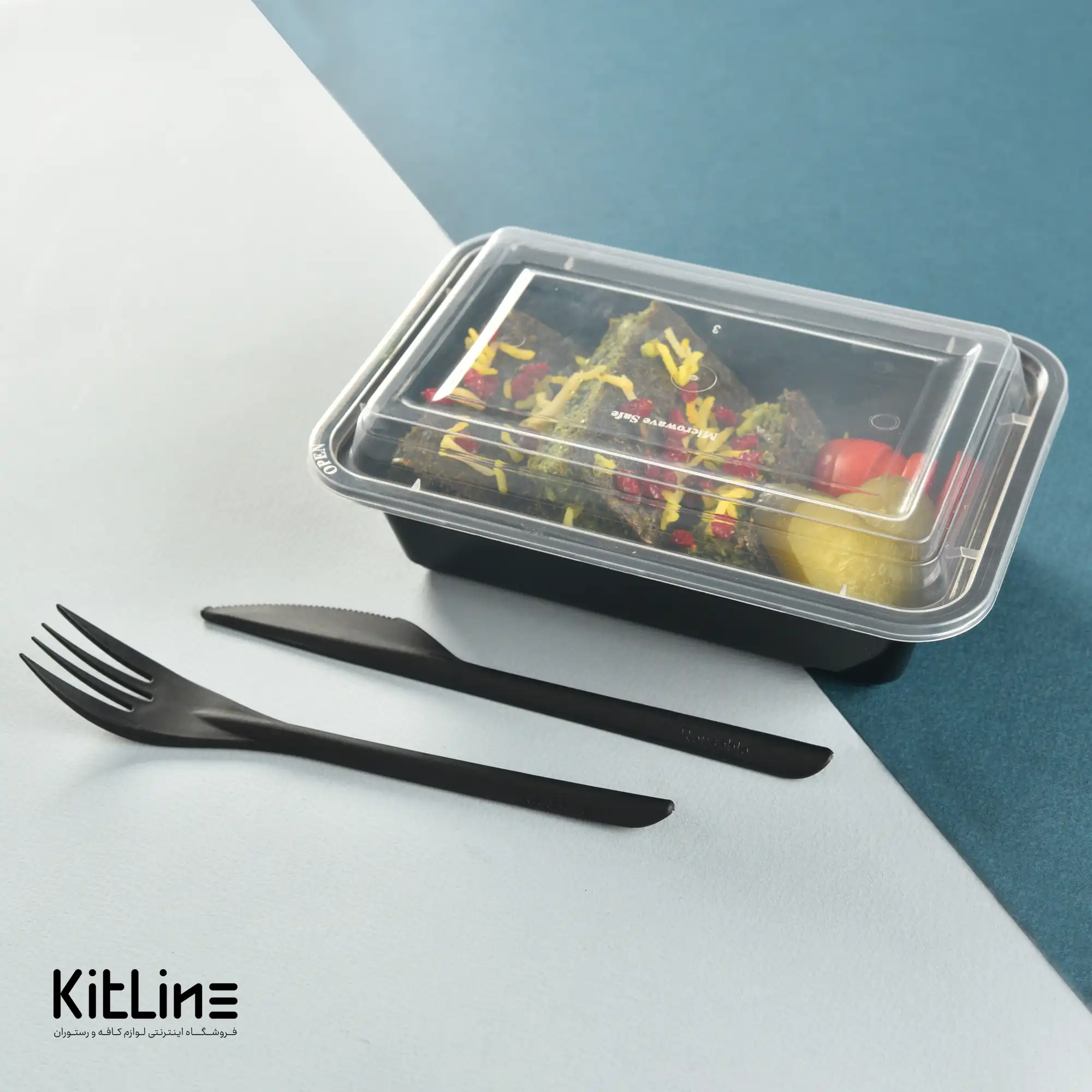 ظرف یکبار مصرف ۱۸.۵×۱۲.۵ سانتیمتری مشکی همراه در شفاف سوپر فرش (کارتن ۱۵۰ عددی) - تصویر 6