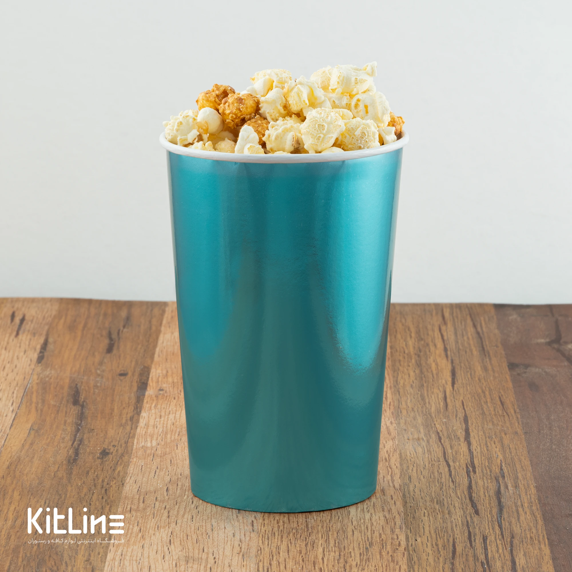 سطل پاپ کورن یکبار مصرف متالايز ۱۲۵۰ میلی لیتری سبز (بسته ۲۰ عددی) - تصویر 3
