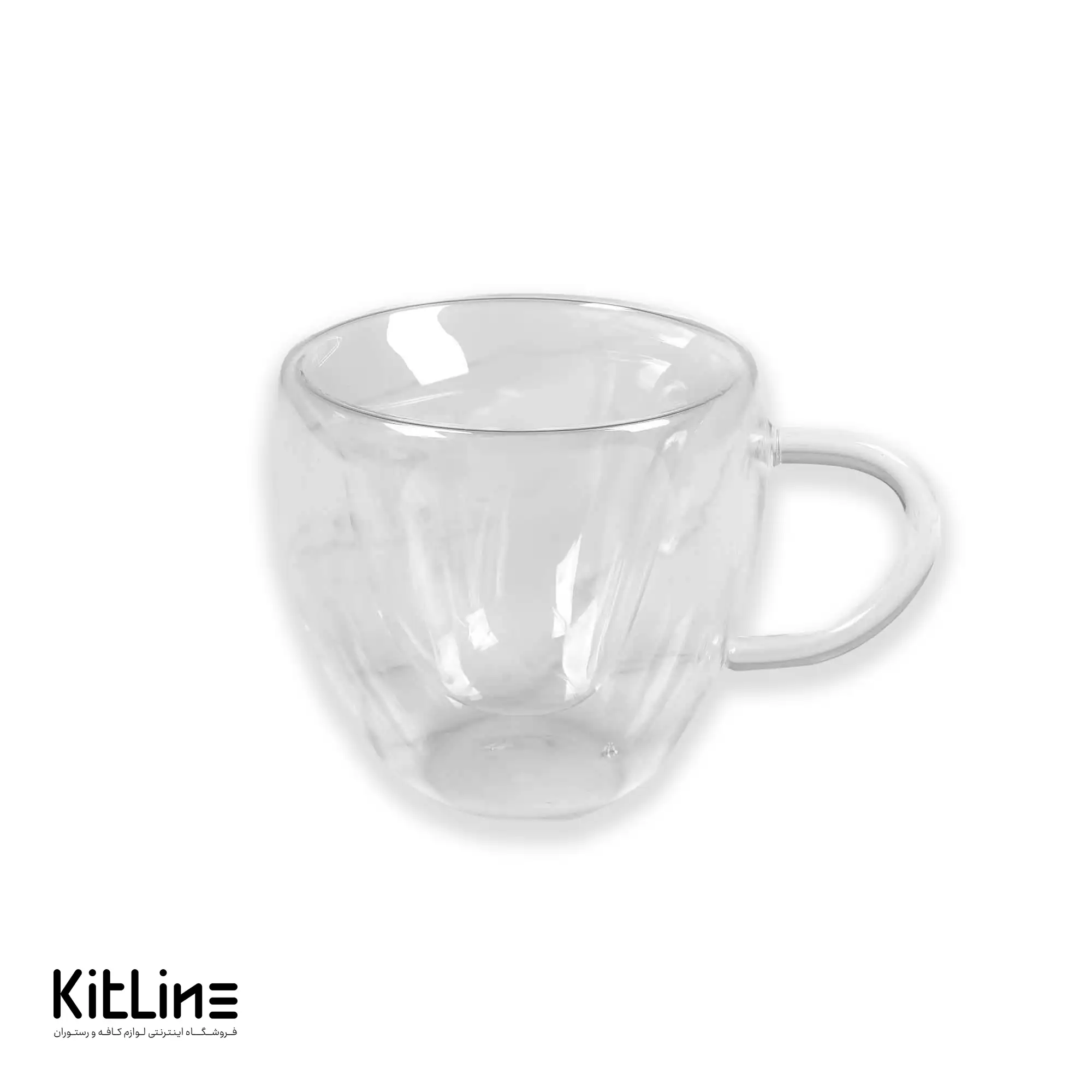 فنجان شیشه ای دو جداره ۲۰۰ میلی‌لیتری قلبی