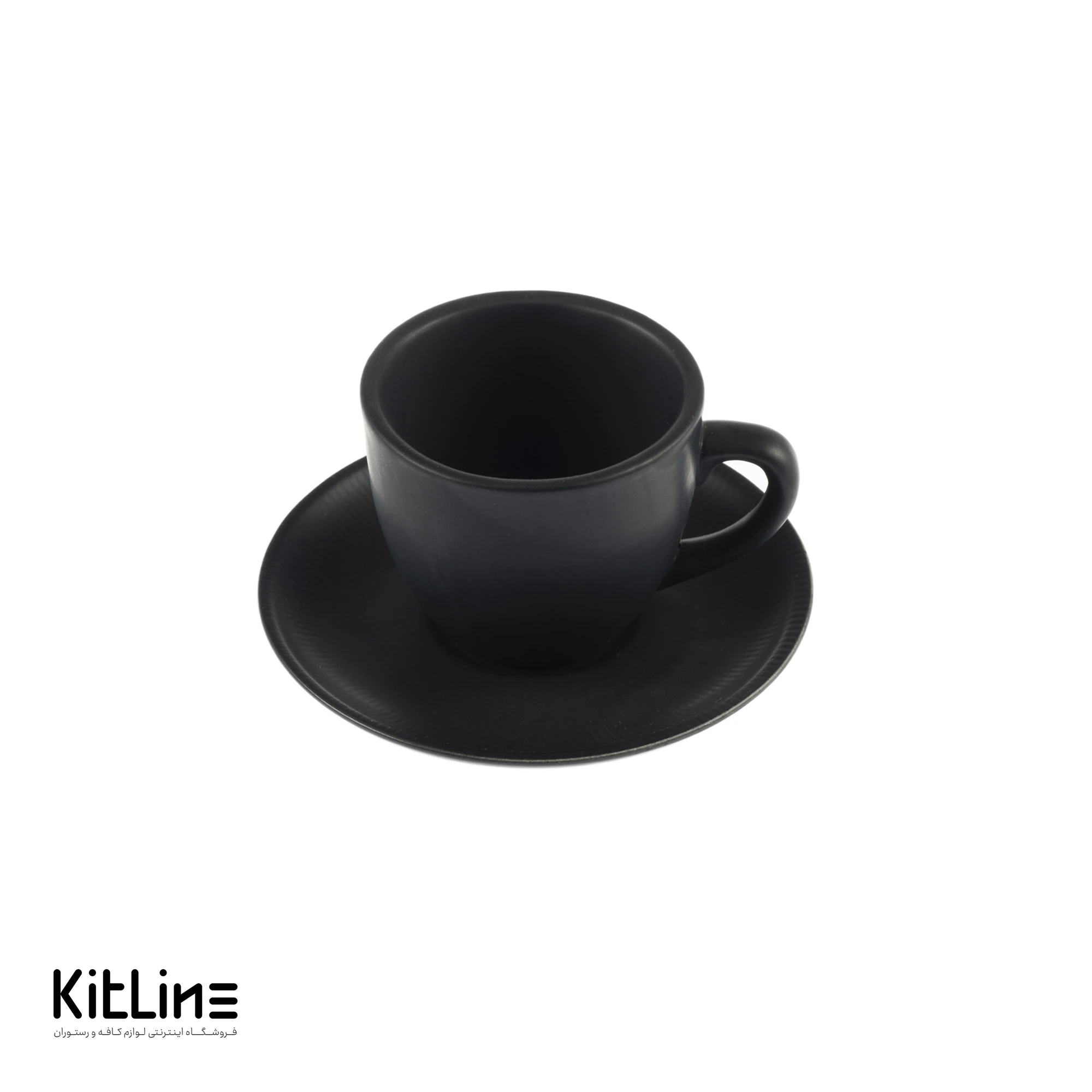 فنجان و نعلبکی استون ور ۸۰ میلی‌لیتری مشکی مات سوژیلیت (ست ۶ عددی)