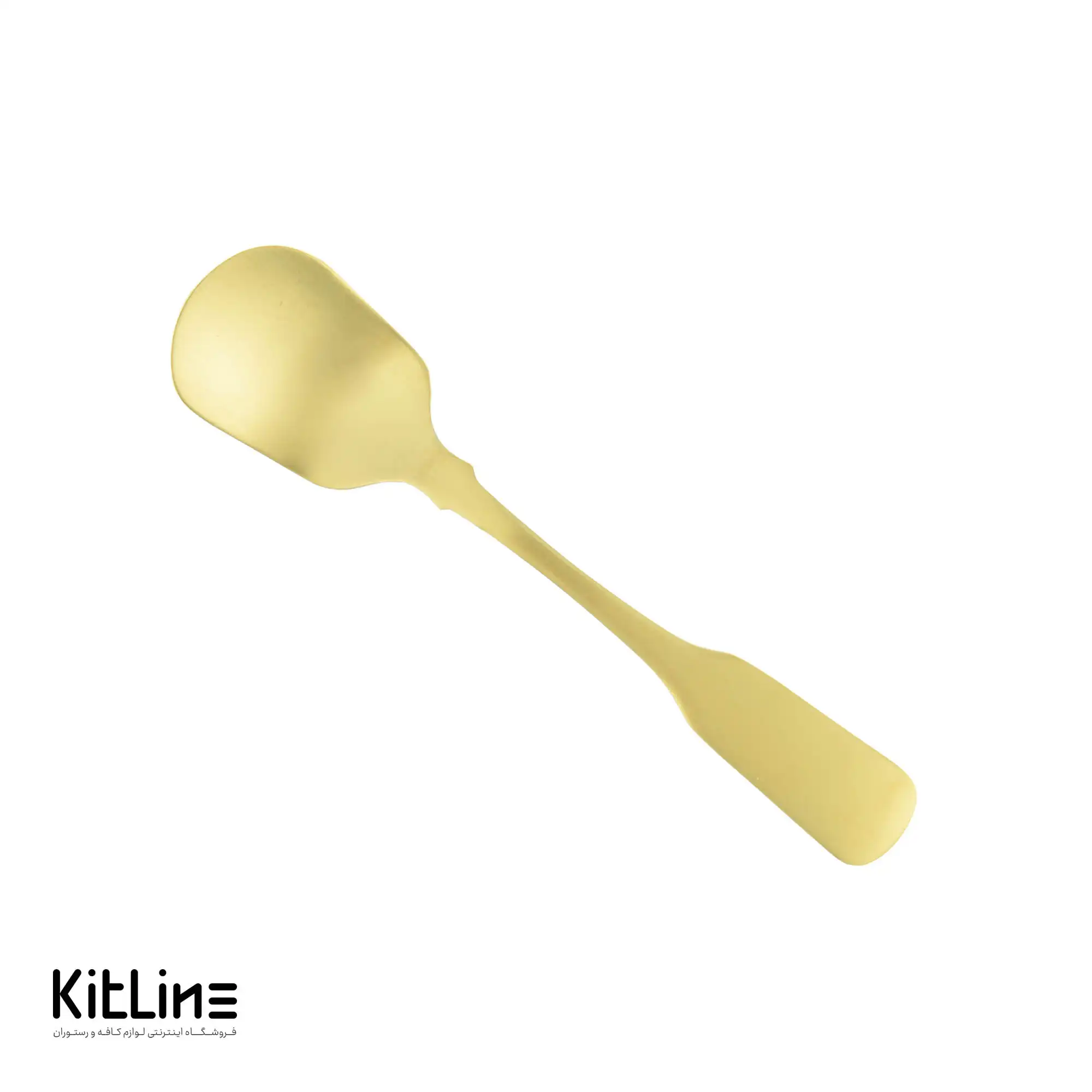 قاشق بستنی خوری صنایع استیل مدل برشیا تمام مات طلایی