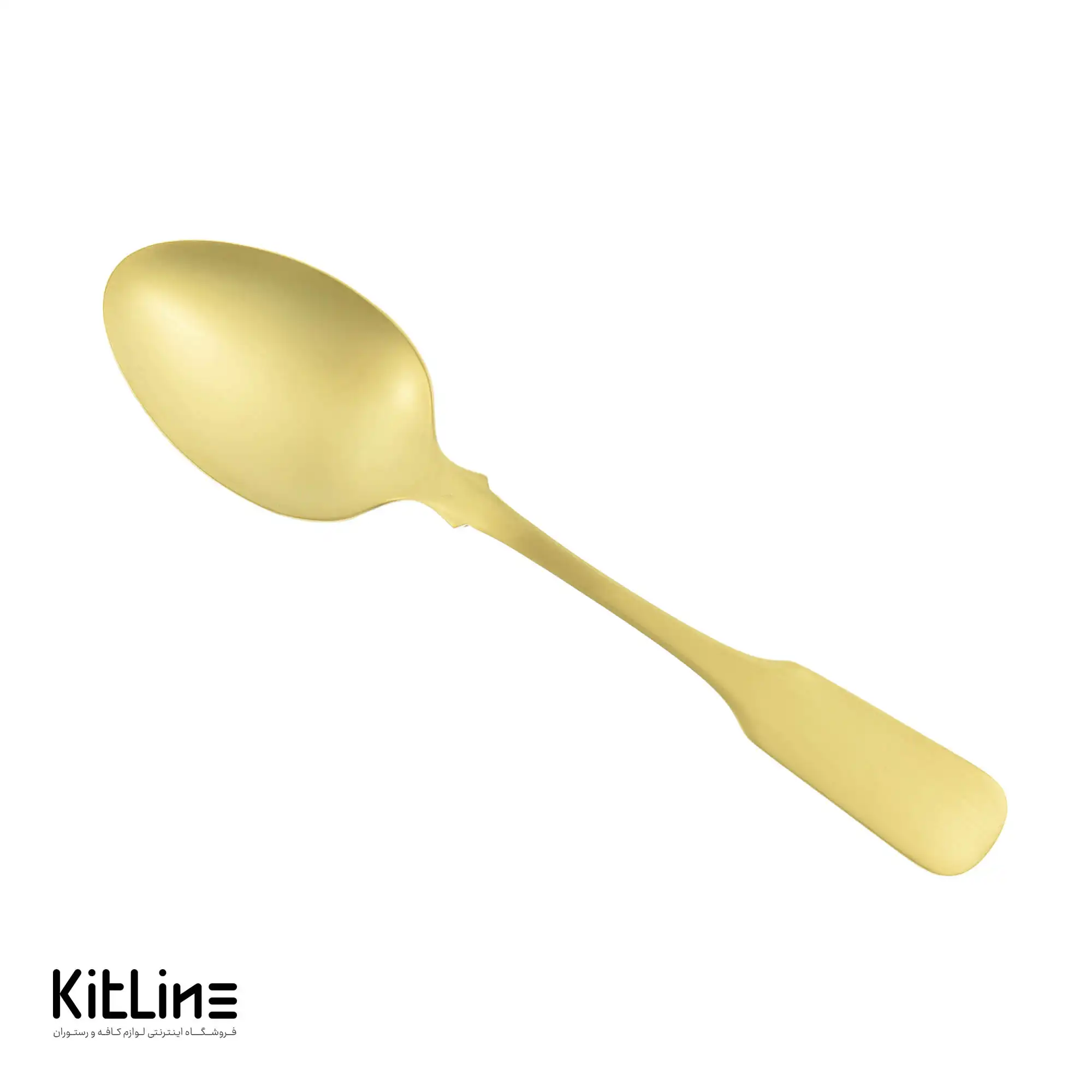 قاشق غذا خوری صنایع استیل مدل برشیا تمام مات طلایی